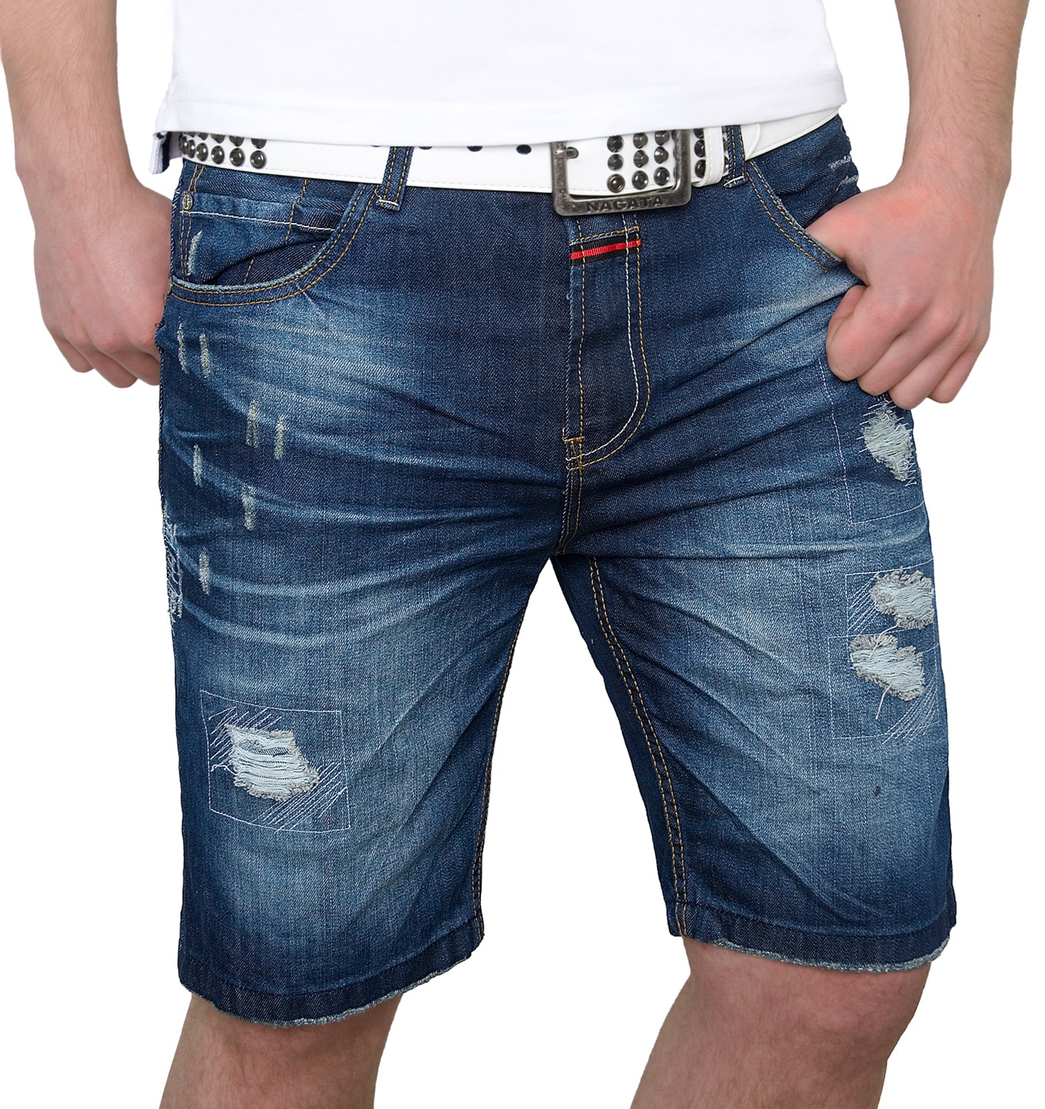 Herren Jeansshorts Regular Fit Blau H-072