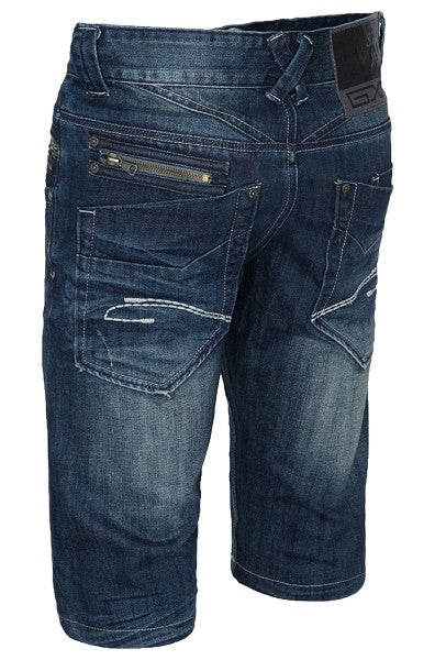 Herren Jeansshorts Regular Fit Dunkelblau H-068 - Image 3