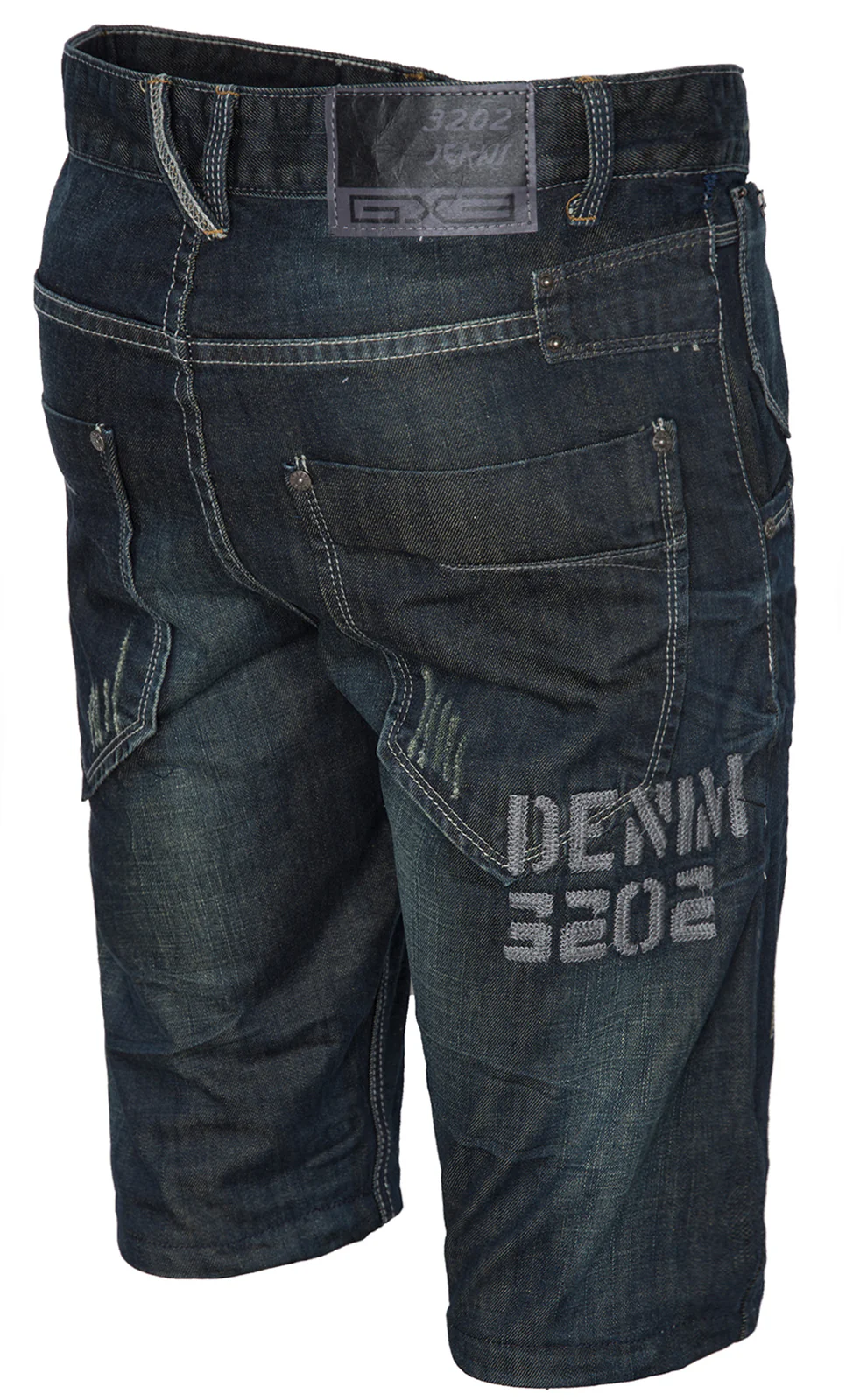 Herren Jeansshorts Regular Fit Dunkelblau H-070 - Image 4