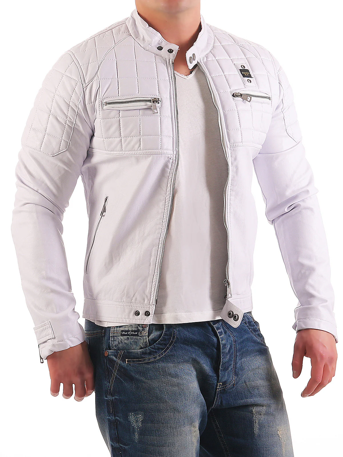 Herren Kunstlederjacke Biker-Style H-123 - Image 5