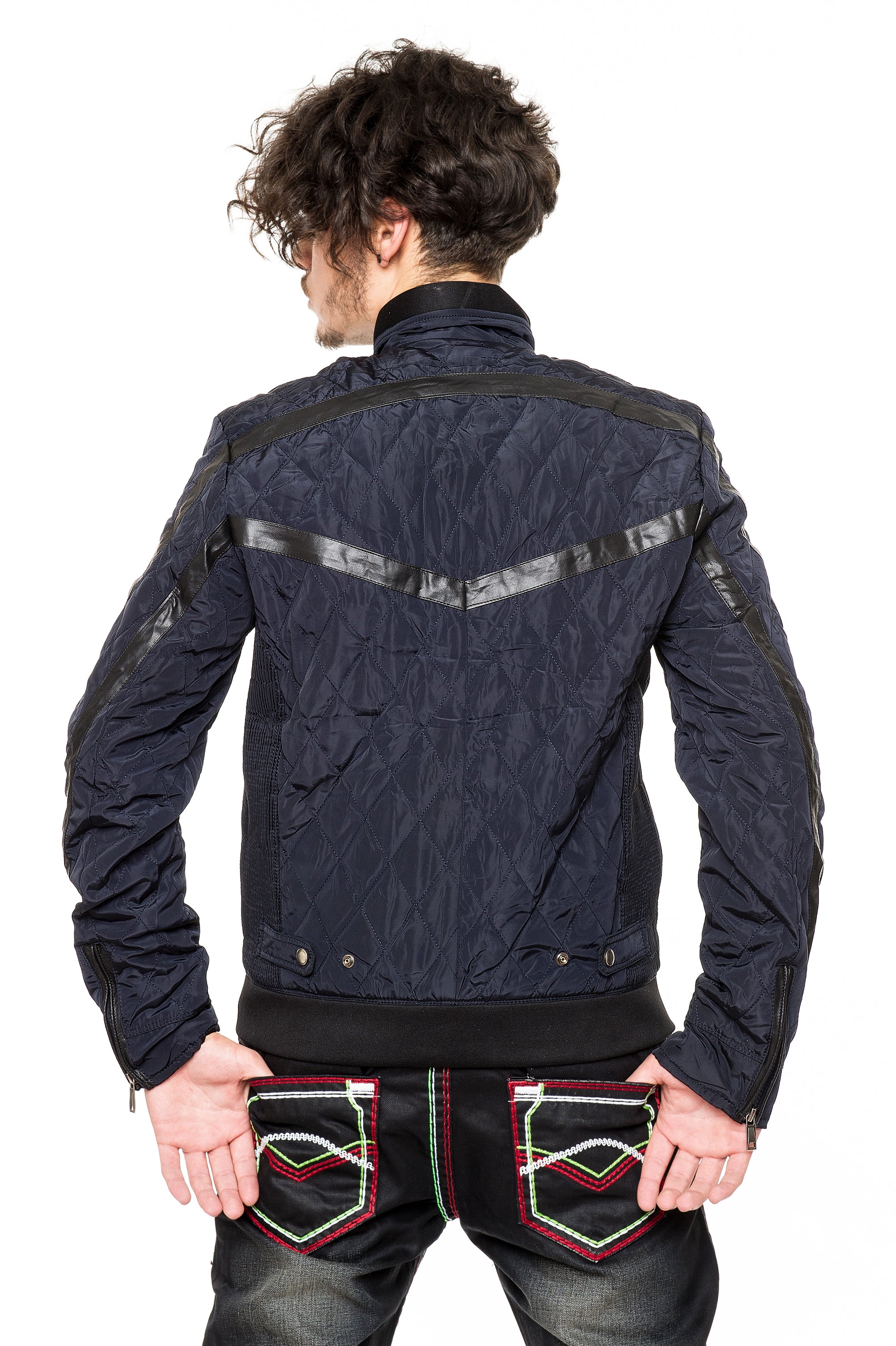 Herren Steppjacke gerippter Kragen Regular Fit H-048 - Image 3