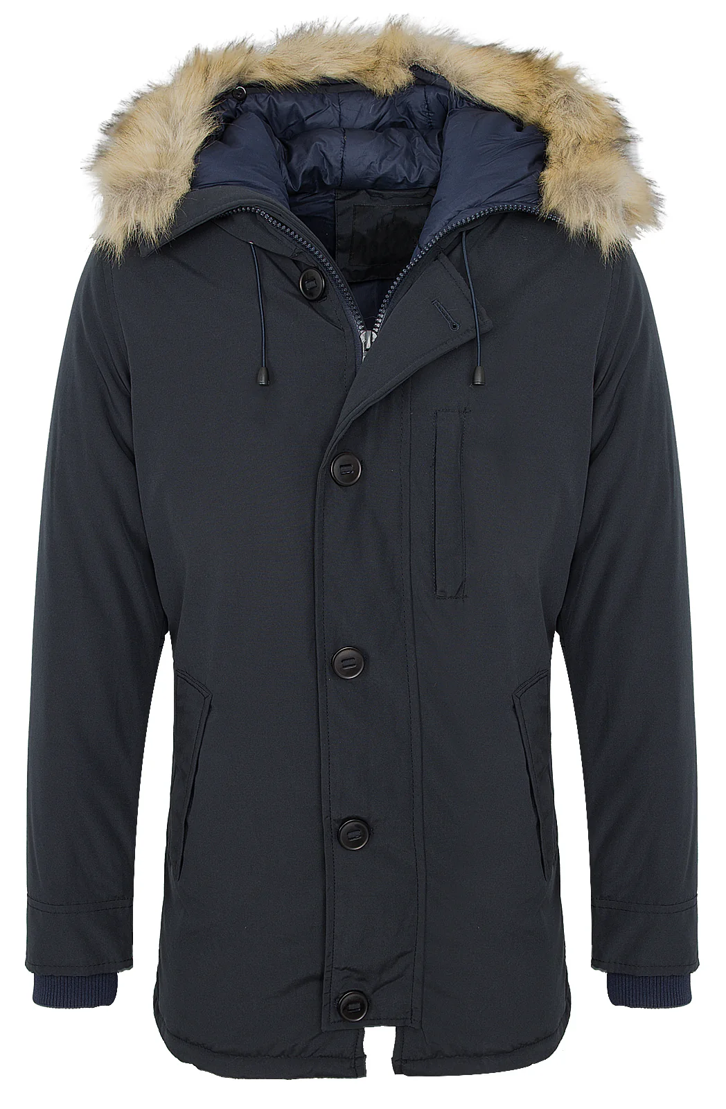 Herren Wintermantel Outdoor Parka Kunstfellkragen H-130 - Image 2
