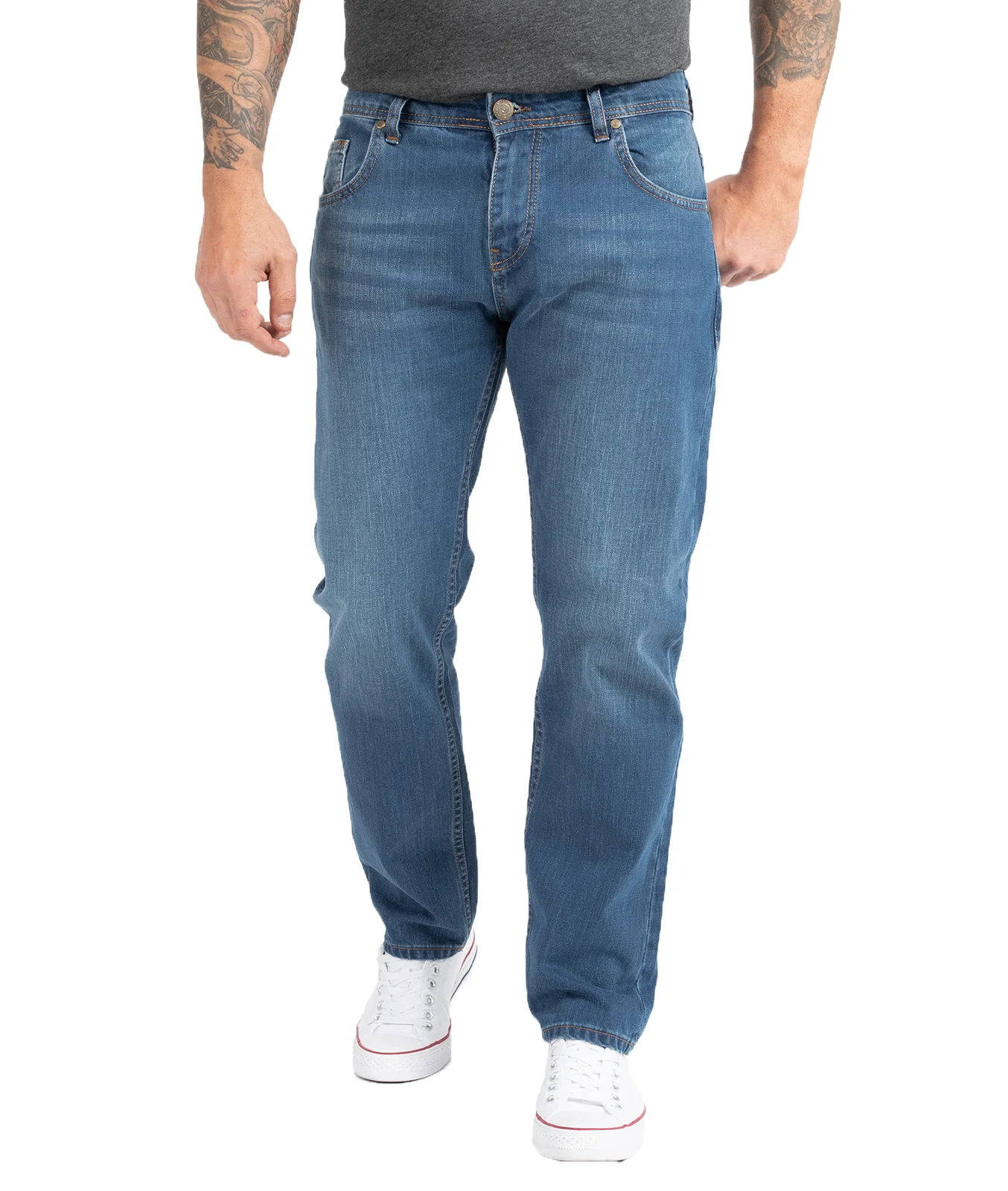 Indumentum Herren Jeans Comfort Fit Mittelblau IC-701