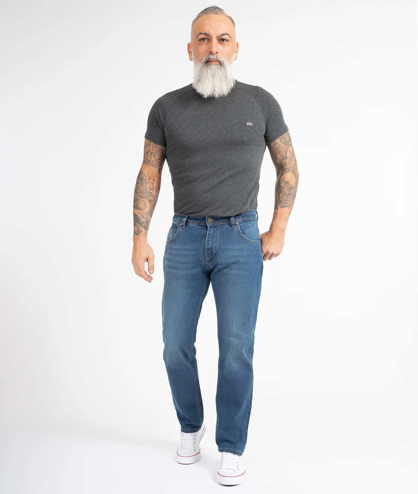 Indumentum Herren Jeans Comfort Fit Mittelblau IC-701 - Image 4