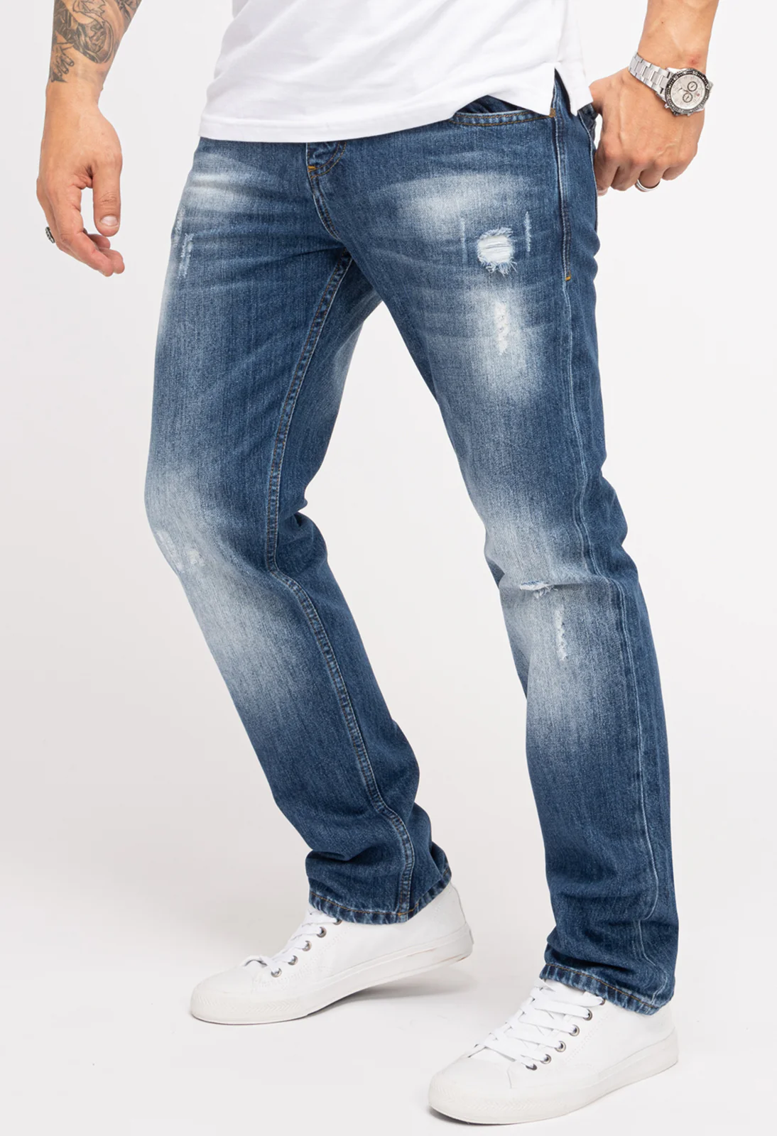 Indumentum Herren Jeans Regular Fit Blau IR-501 - Image 2