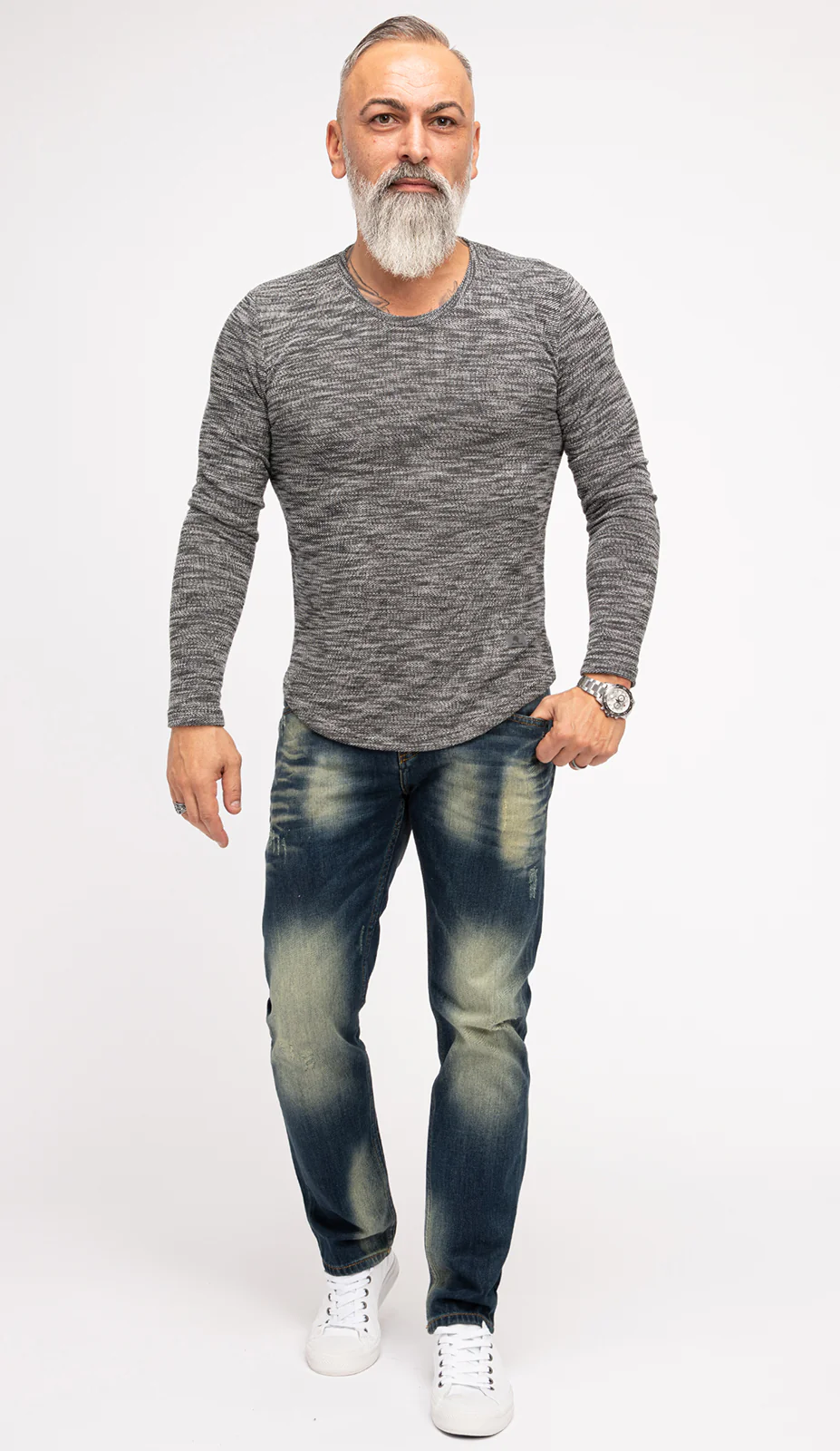 Indumentum Herren Jeans Regular Fit Dunkelblau IR-502 - Image 4