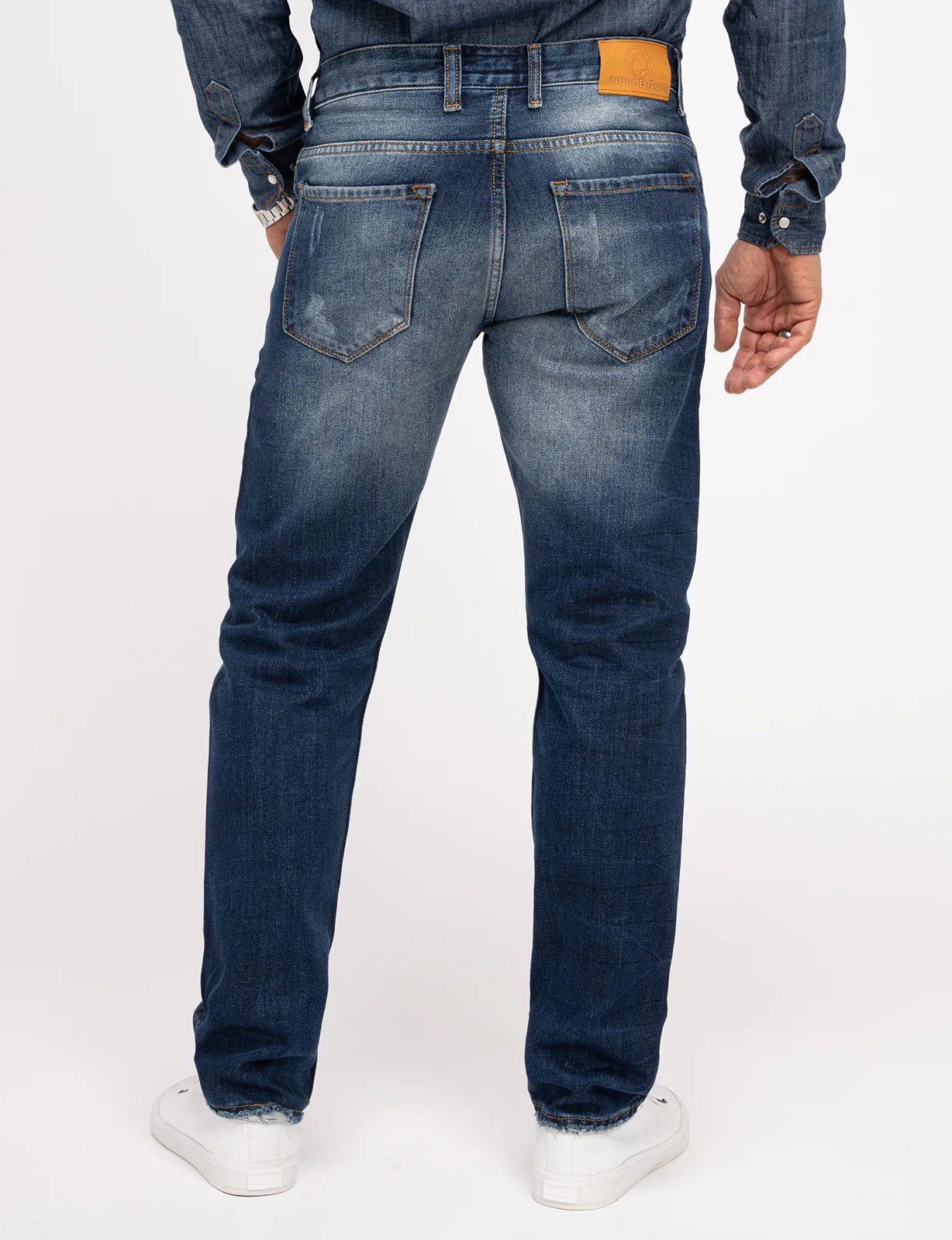 Indumentum Herren Jeans Regular Fit Dunkelblau IR-503 - Image 3