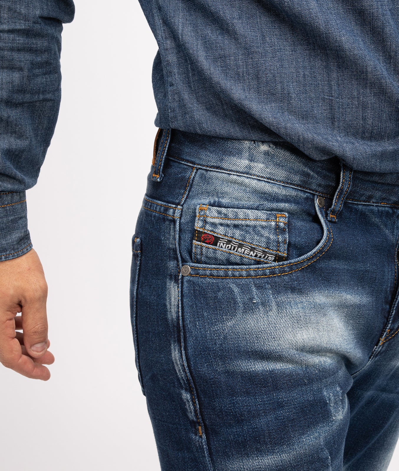 Indumentum Herren Jeans Regular Fit Dunkelblau IR-503 - Image 6