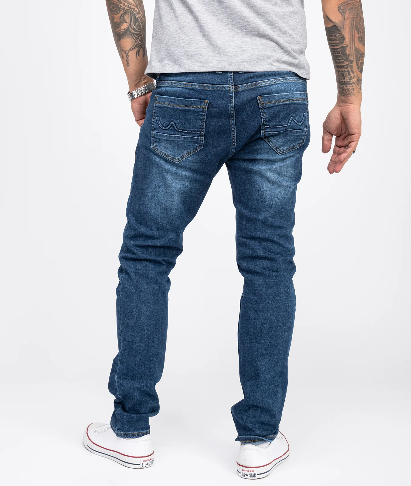 Indumentum Herren Jeans Slim Fit Blau IS-301 - Image 3