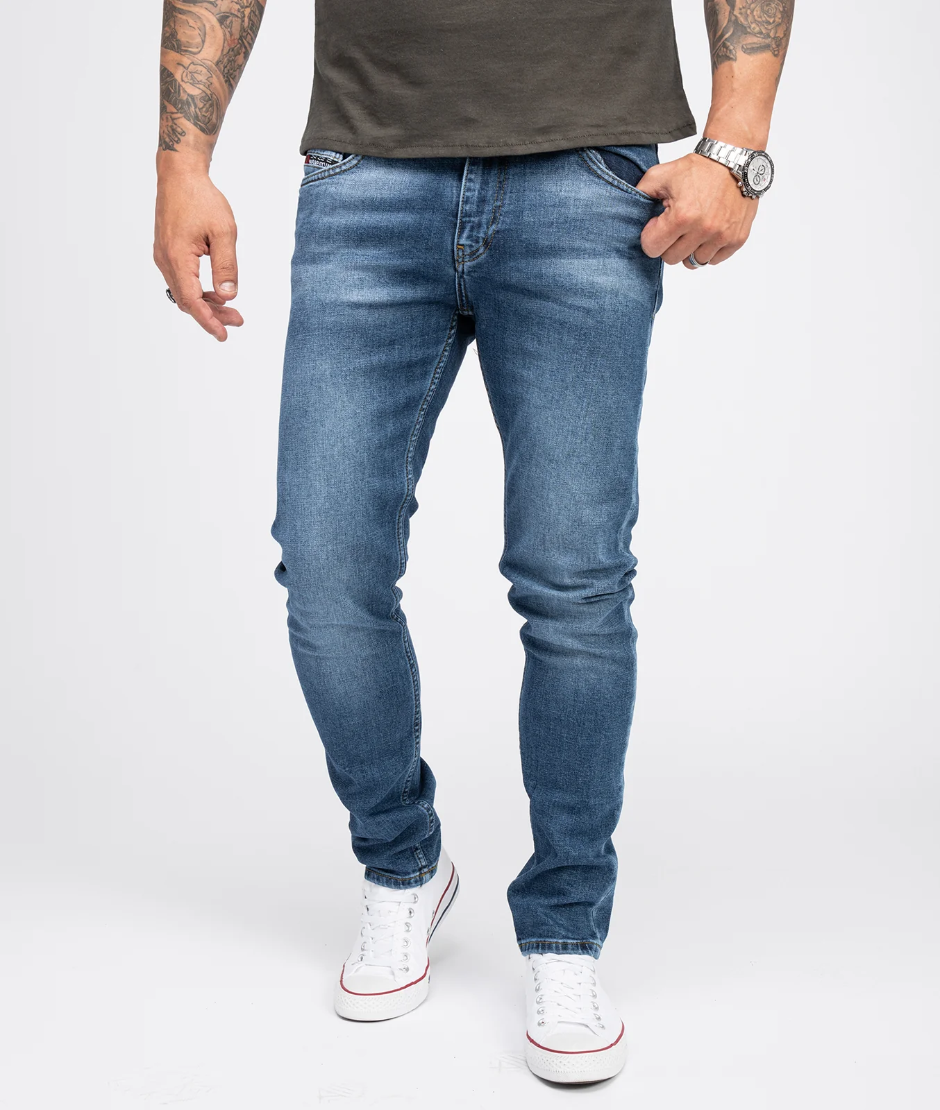 Indumentum Herren Jeans Slim Fit Blau IS-303