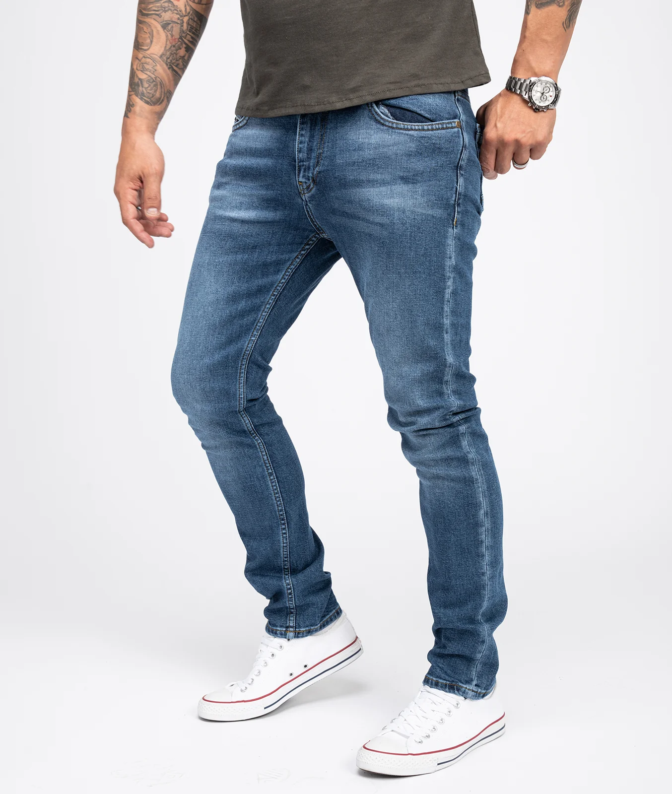 Indumentum Herren Jeans Slim Fit Blau IS-303 - Image 2