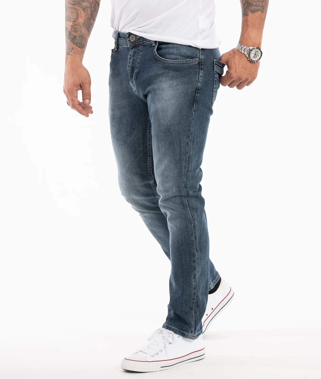 Indumentum Herren Jeans Slim Fit Blau IS-307 - Image 2