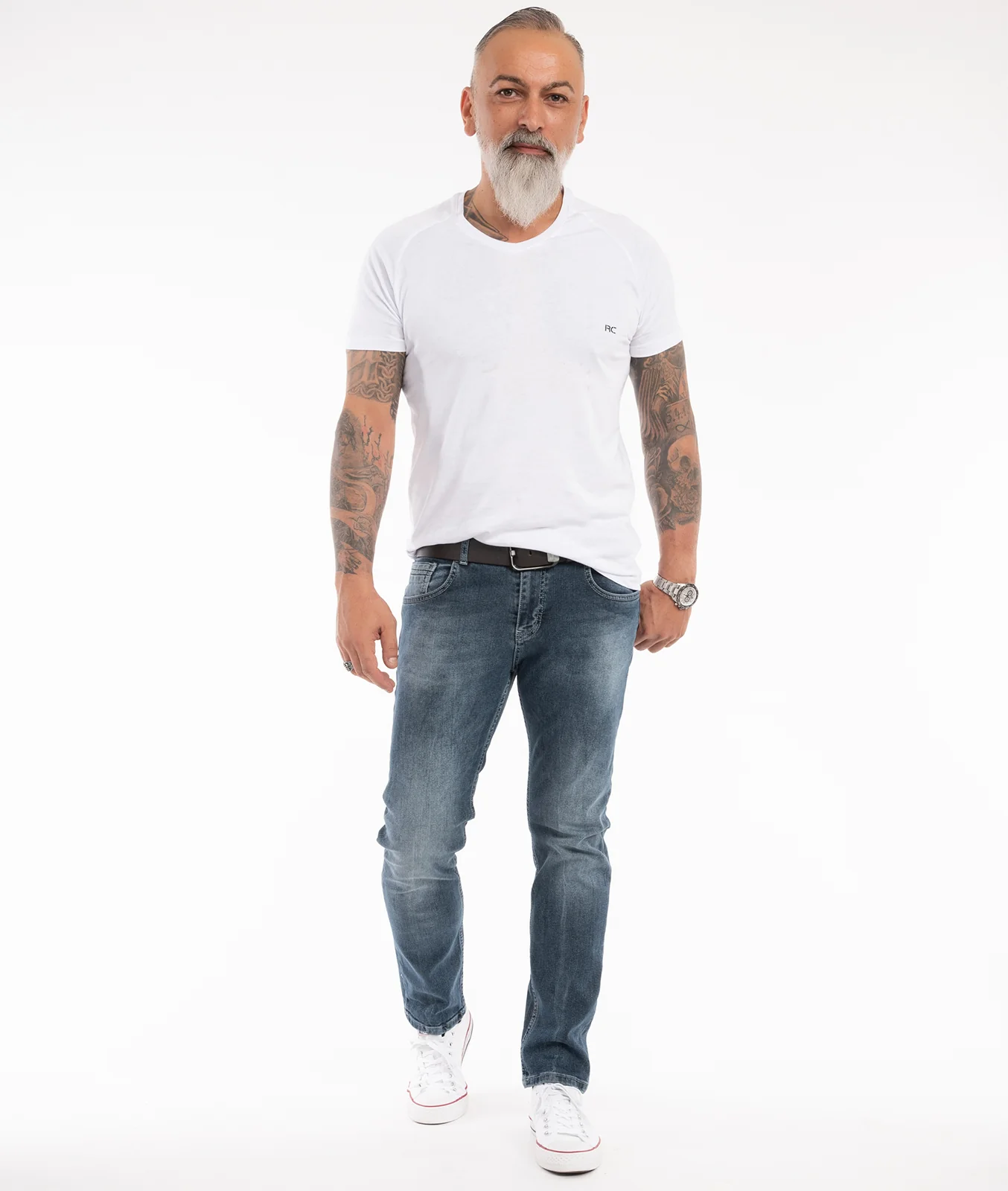 Indumentum Herren Jeans Slim Fit Blau IS-307 - Image 4