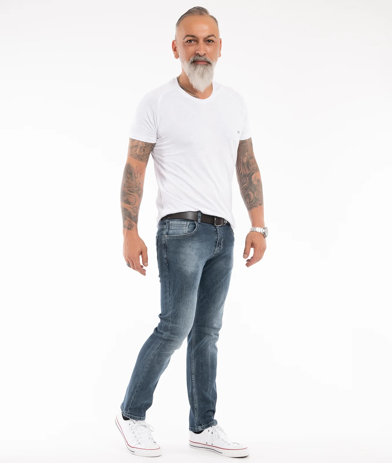 Indumentum Herren Jeans Slim Fit Blau IS-307 - Image 5