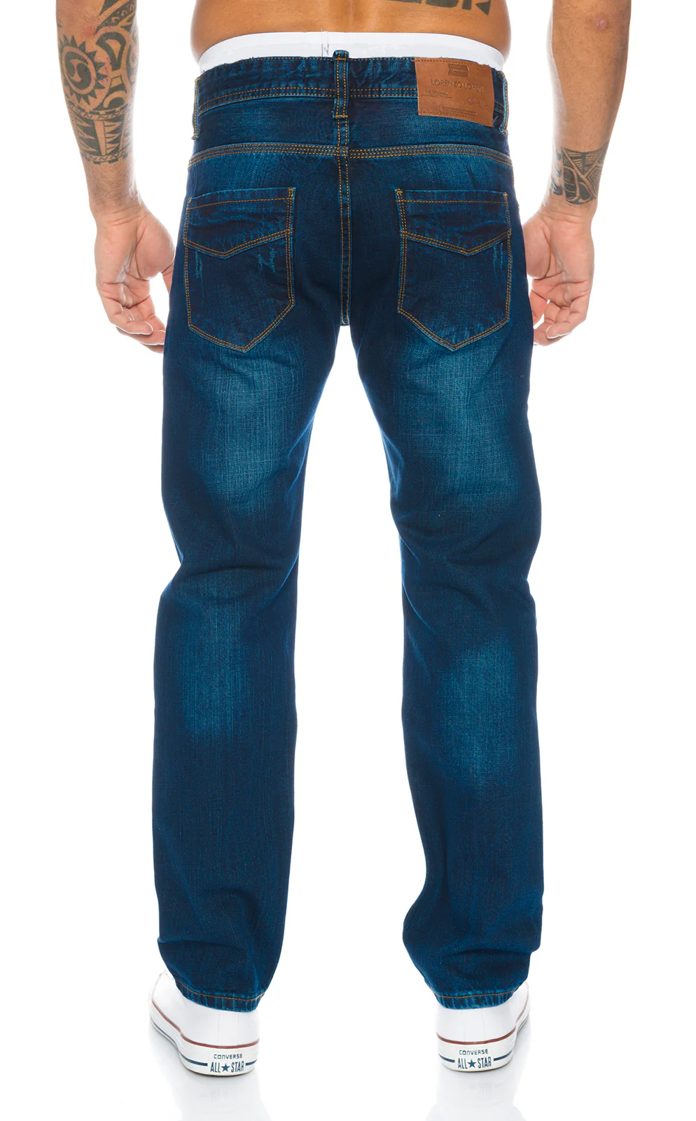 Lorenzo Loren Herren Jeans Comfort Fit Dunkelblau LL-313 - Image 3