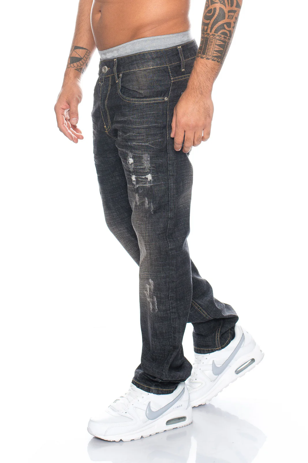Lorenzo Loren Herren Jeans Comfort Fit Dunkelgrau LL-301 - Image 2