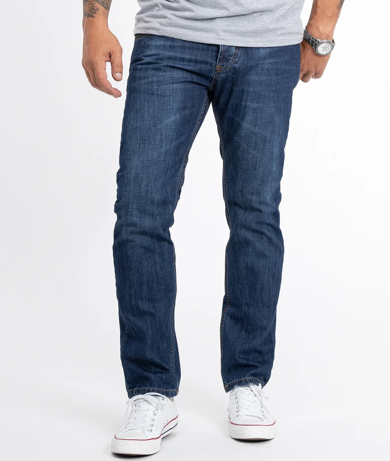 Lorenzo Loren Herren Jeans Regular Fit Blau LL-324