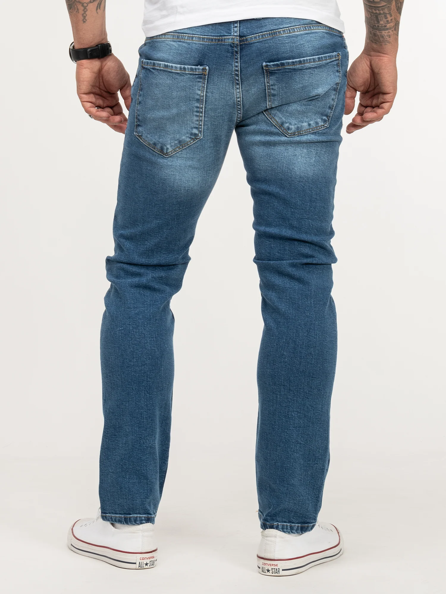Lorenzo Loren Herren Jeans Regular Fit Blau LL-4002 - Image 3