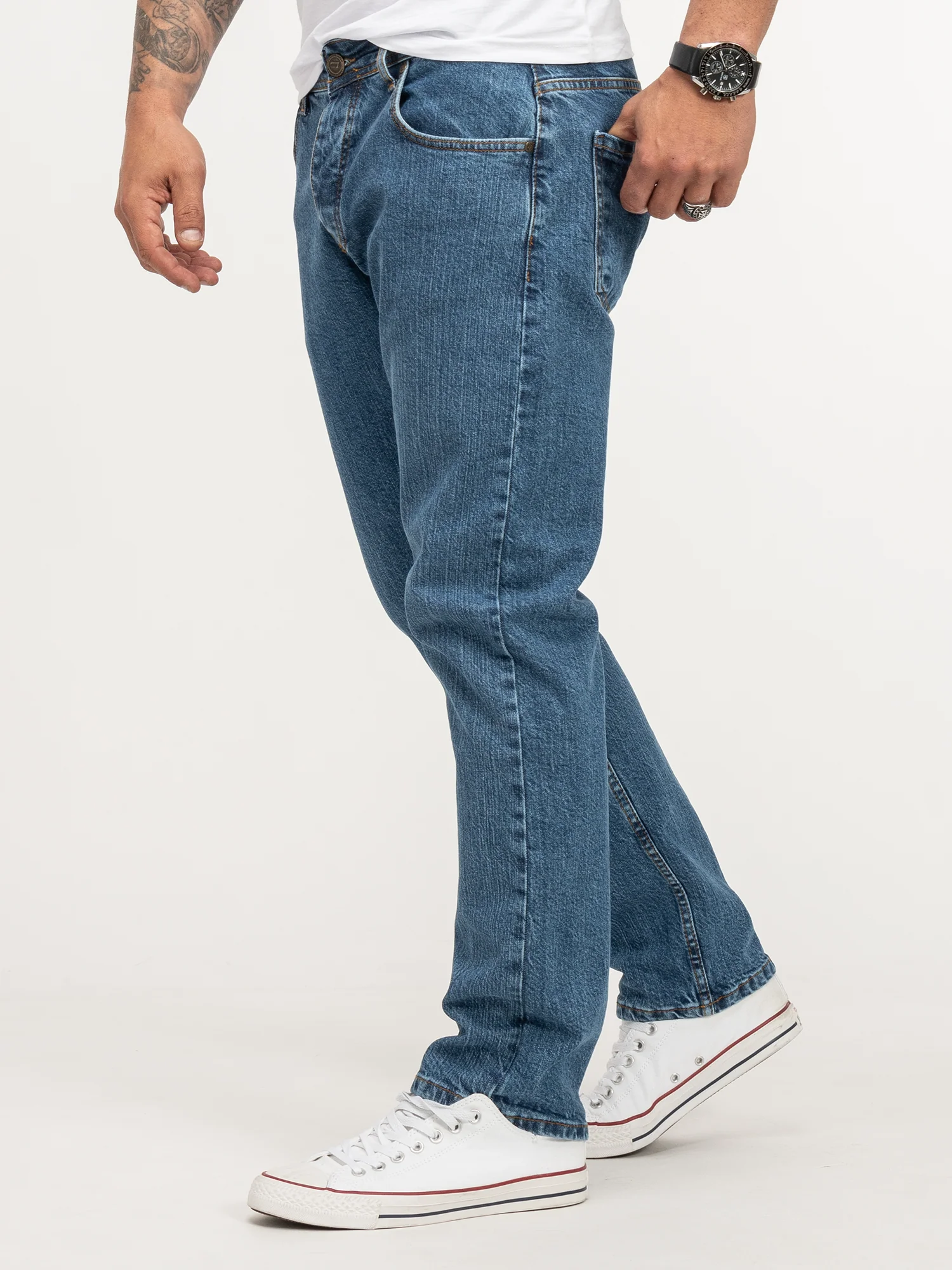 Lorenzo Loren Herren Jeans Regular Fit Blau LL-4003 - Image 2