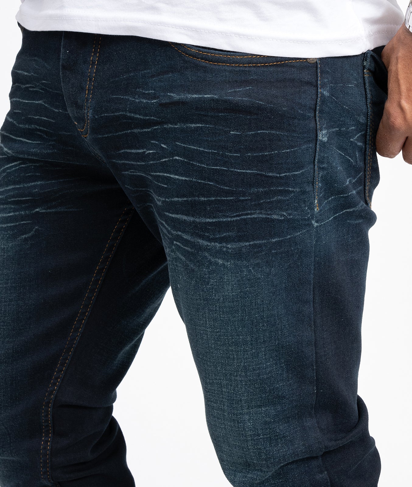 Lorenzo Loren Herren Jeans Regular Fit Dunkelblau LL-316 - Image 5