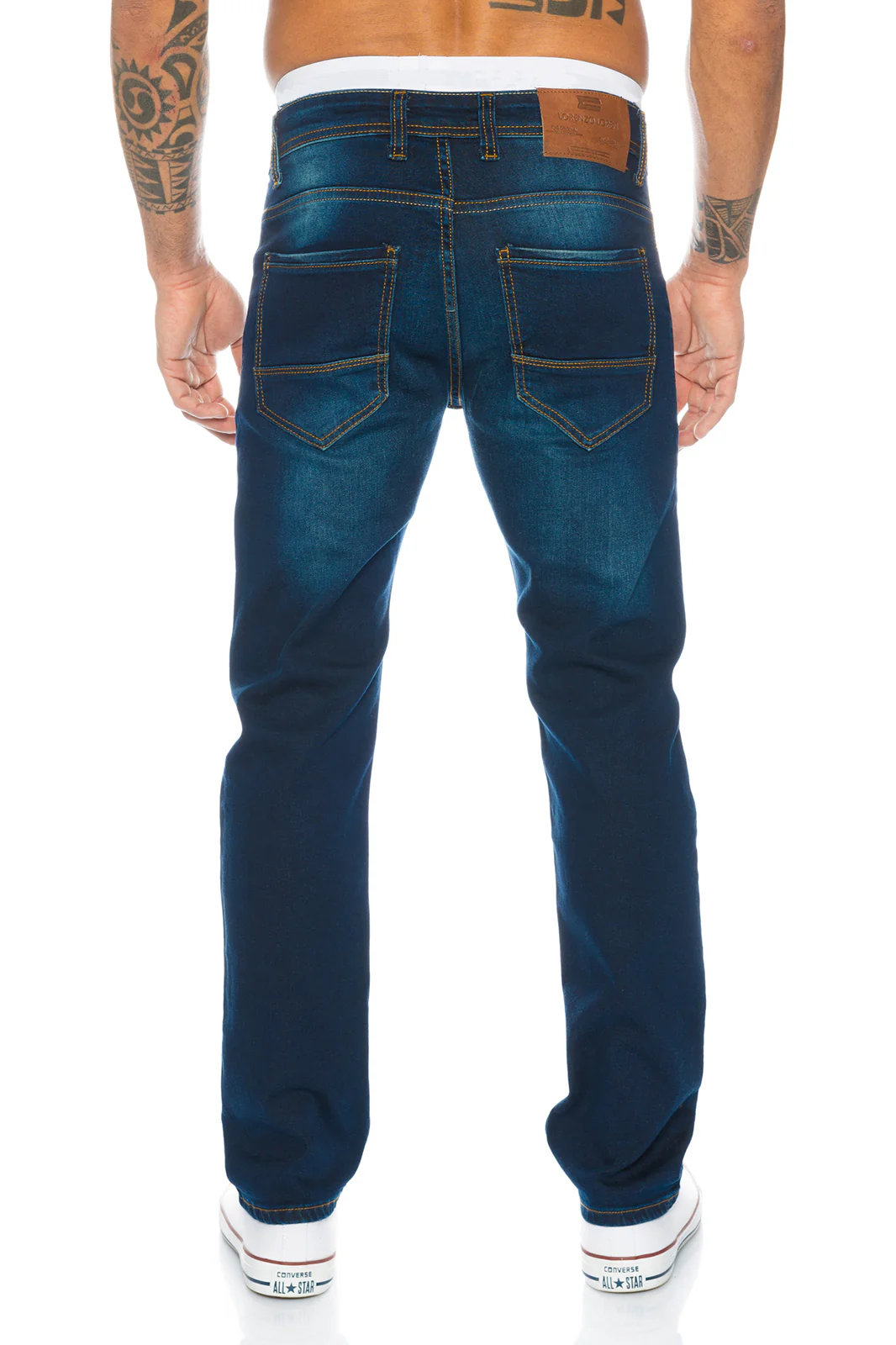Lorenzo Loren Herren Jeans Regular Fit Dunkelblau LL-397 - Image 3