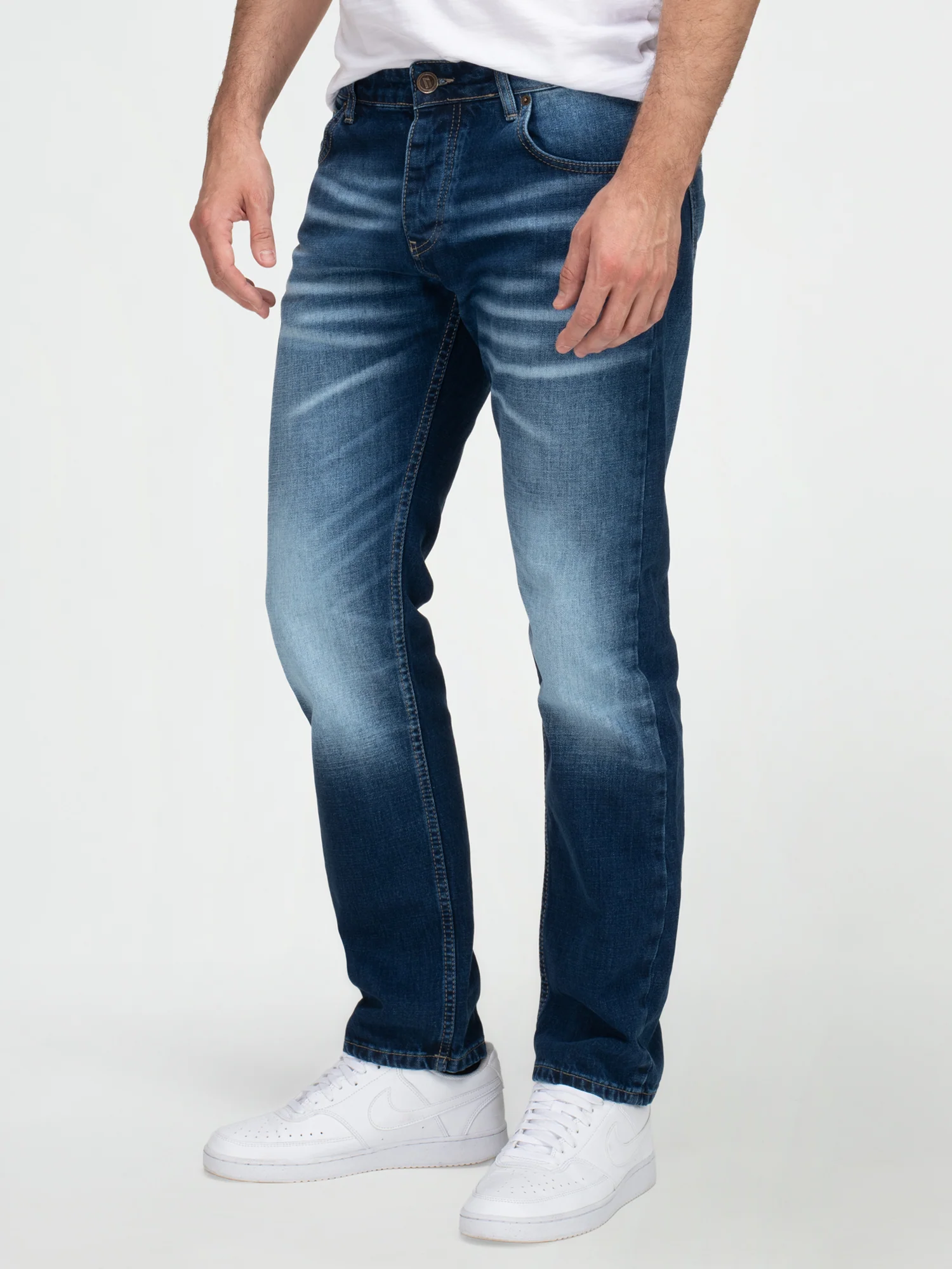 Lorenzo Loren Herren Jeans Regular Fit Dunkelblau LL-4012 - Image 2