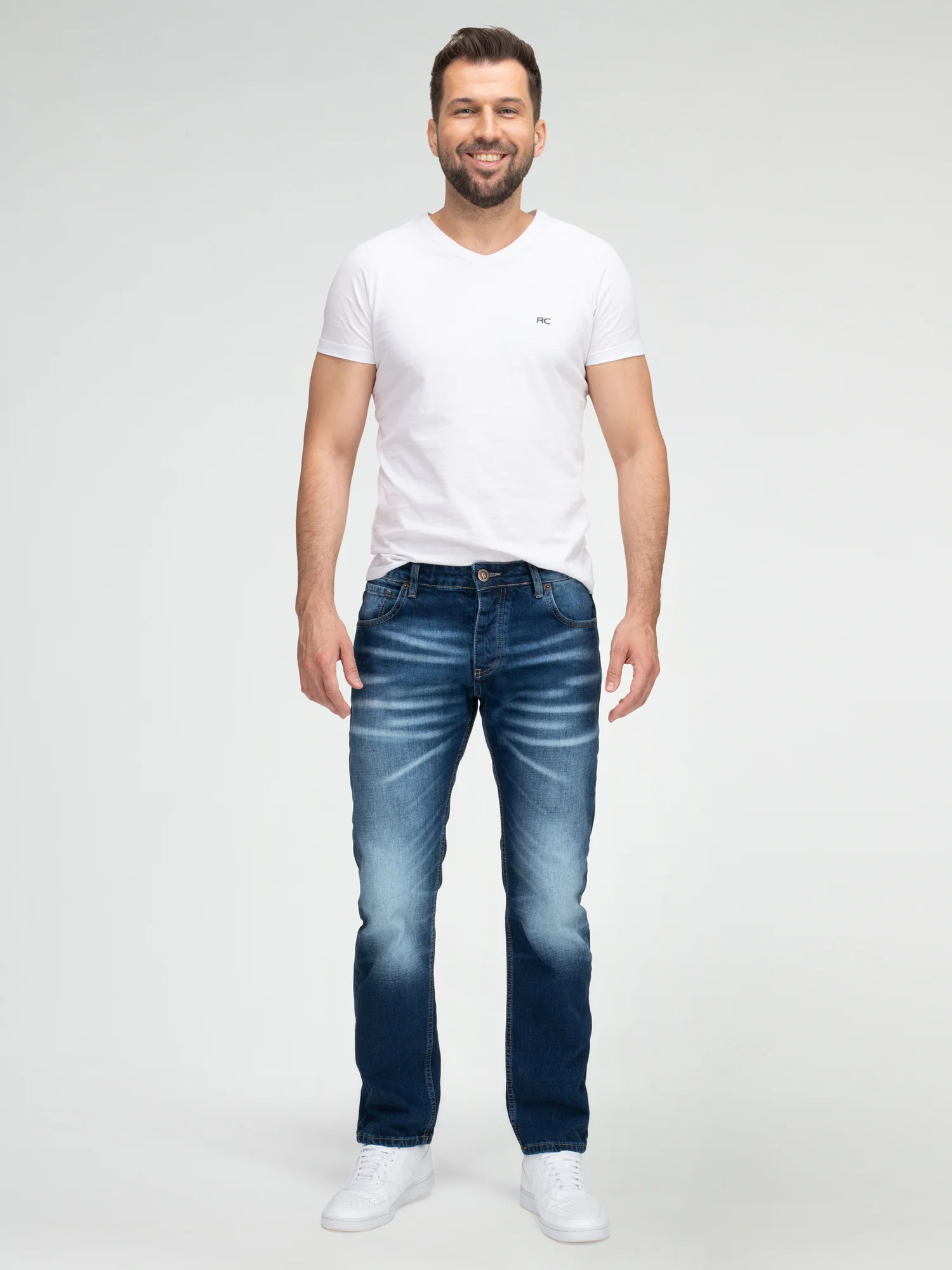 Lorenzo Loren Herren Jeans Regular Fit Dunkelblau LL-4012 - Image 4