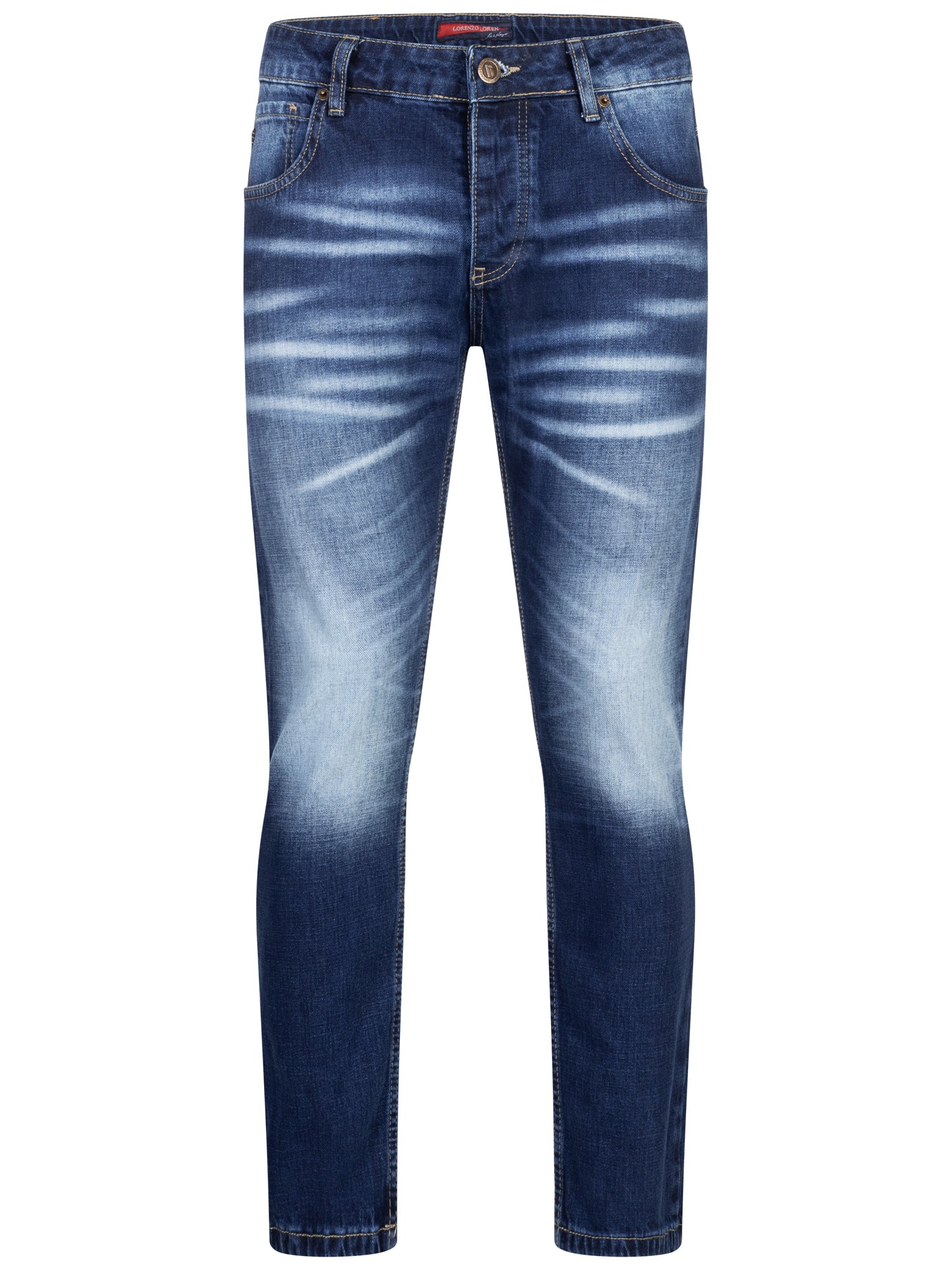 Lorenzo Loren Herren Jeans Regular Fit Dunkelblau LL-4012 - Image 5