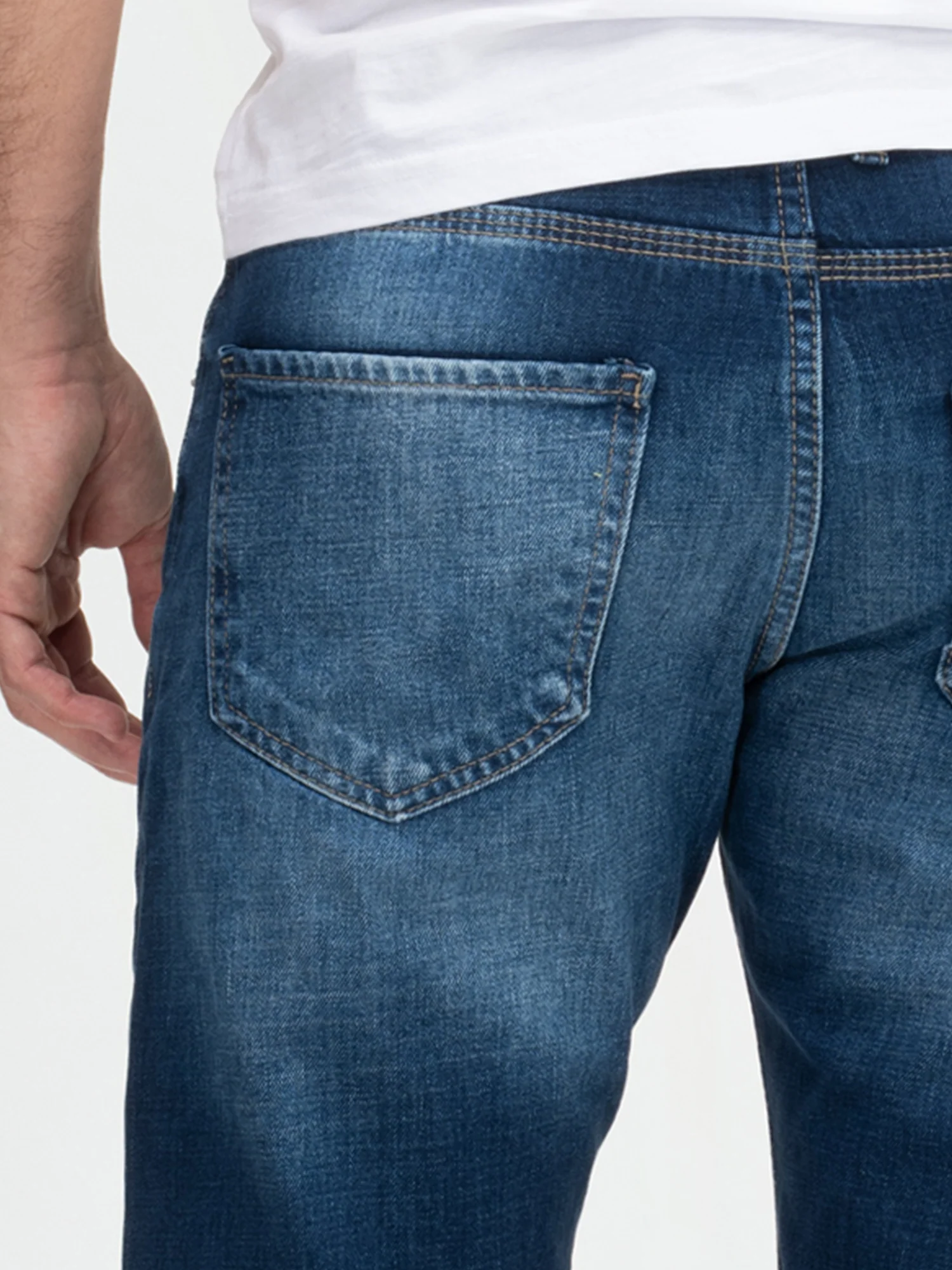 Lorenzo Loren Herren Jeans Regular Fit Dunkelblau LL-4012 - Image 6