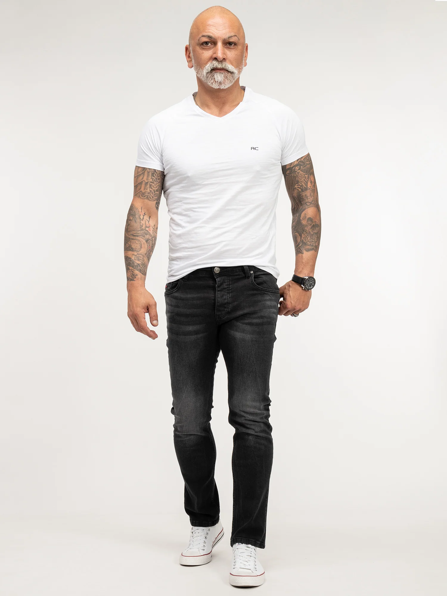 Lorenzo Loren Herren Jeans Regular Fit Dunkelgrau LL-4004 - Image 4