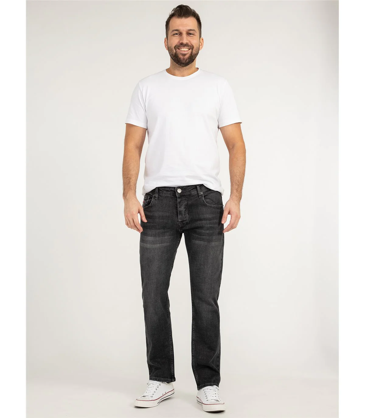 Lorenzo Loren Herren Jeans Regular Fit Dunkelgrau LL-4006 - Image 4