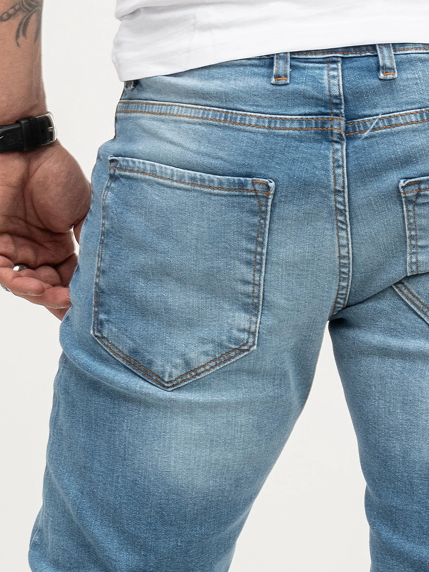Lorenzo Loren Herren Jeans Regular Fit Hellblau LL-4001 - Image 5