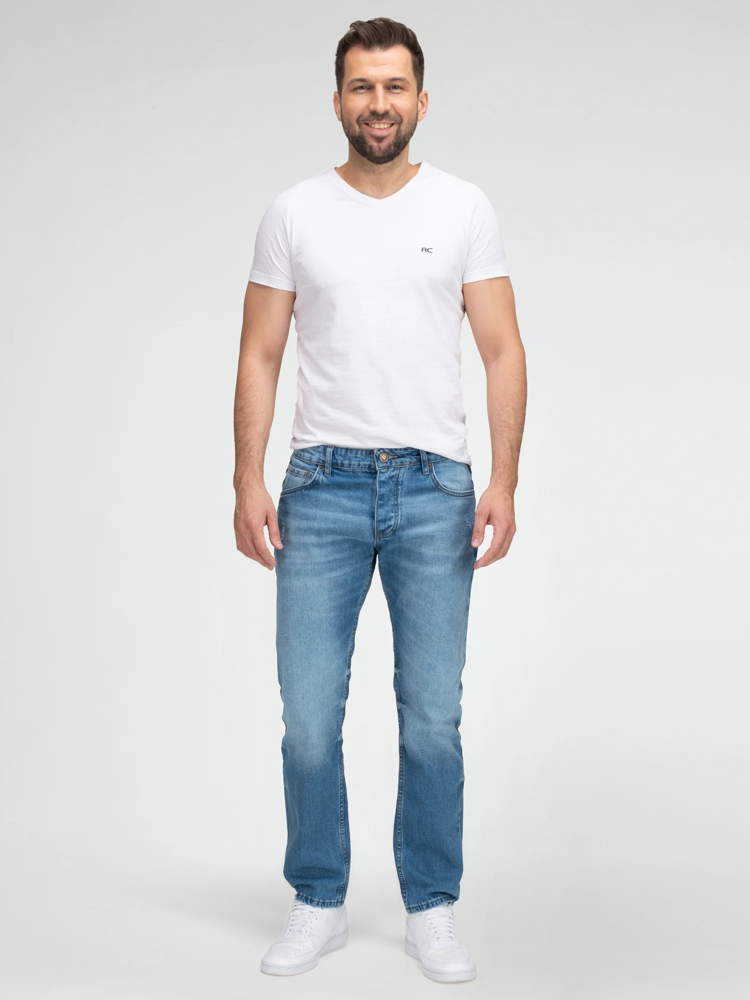 Lorenzo Loren Herren Jeans Regular Fit Hellblau LL-4011 - Image 4
