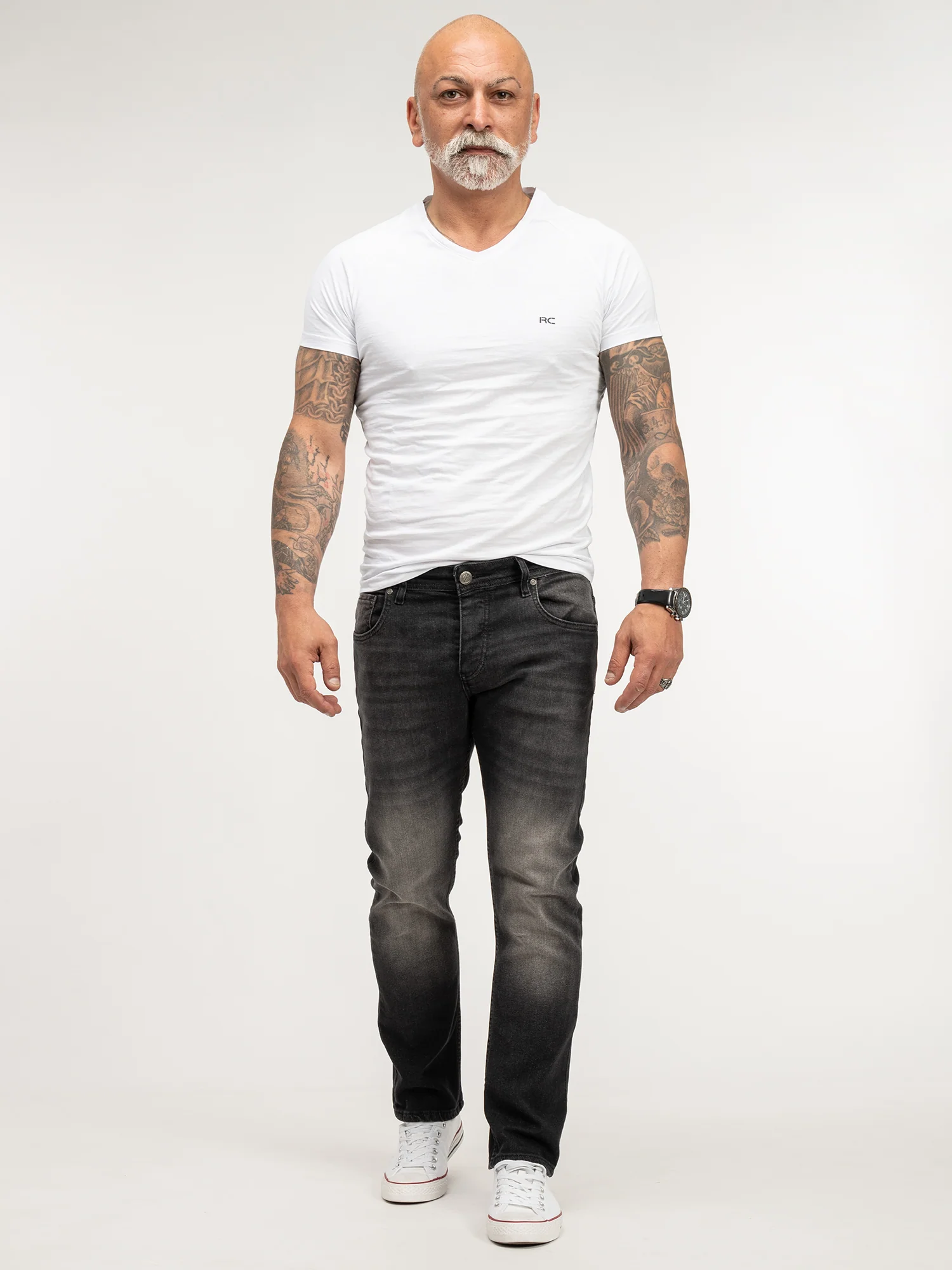 Lorenzo Loren Herren Jeans Regular Fit Schwarz LL-4005 - Image 4