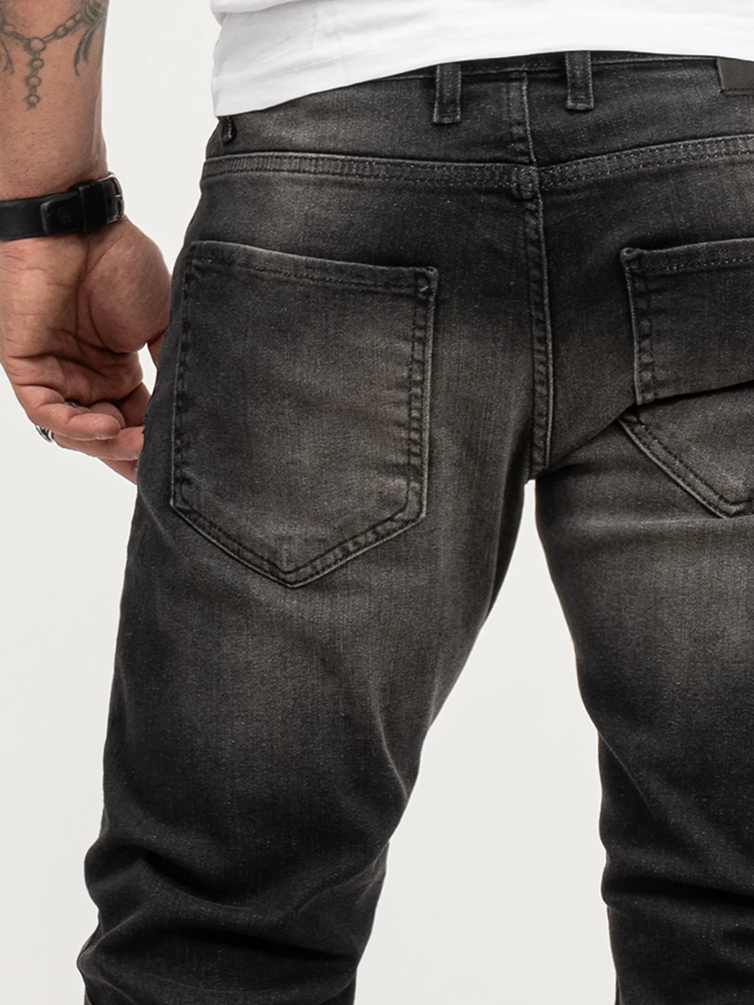 Lorenzo Loren Herren Jeans Regular Fit Schwarz LL-4005 - Image 5