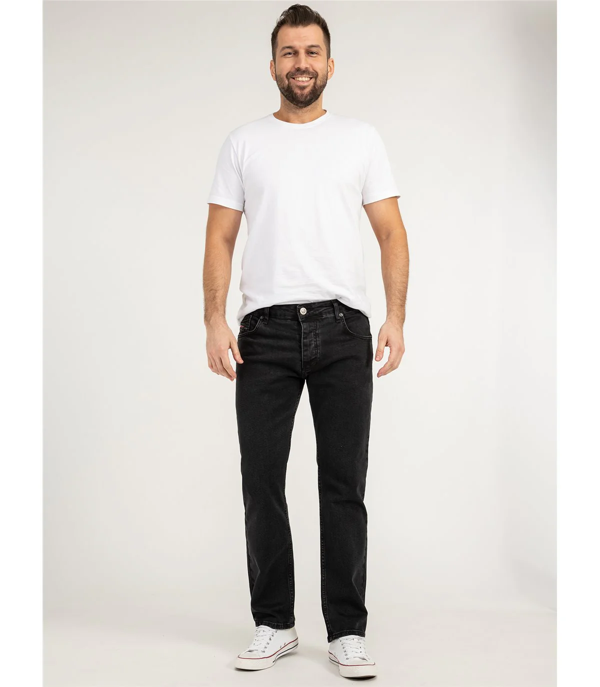 Lorenzo Loren Herren Jeans Regular Fit Schwarz LL-4007 - Image 4