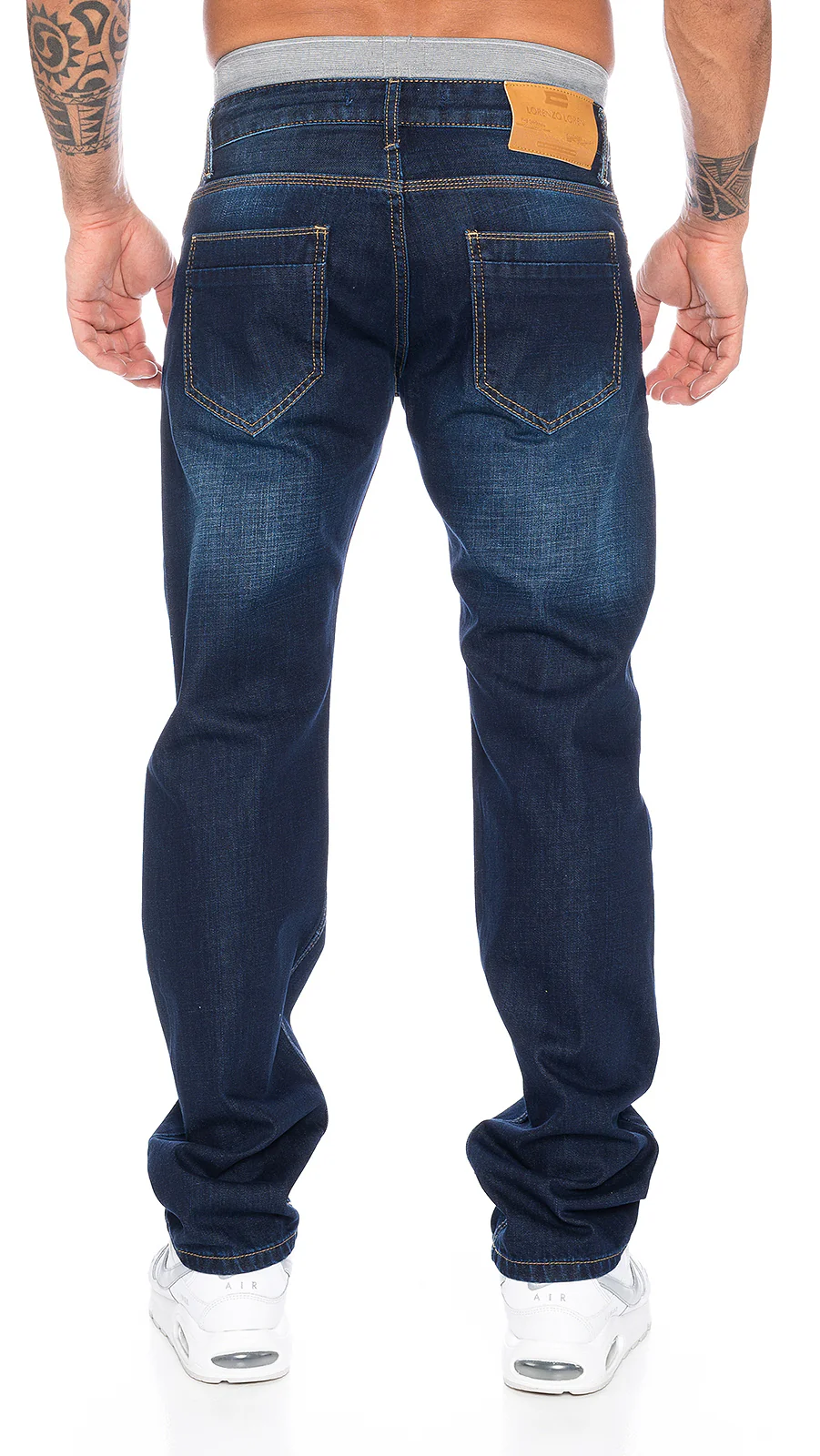 Lorenzo Loren Herren Jeans Comfort Fit Dunkelblau LL-306 - Image 3