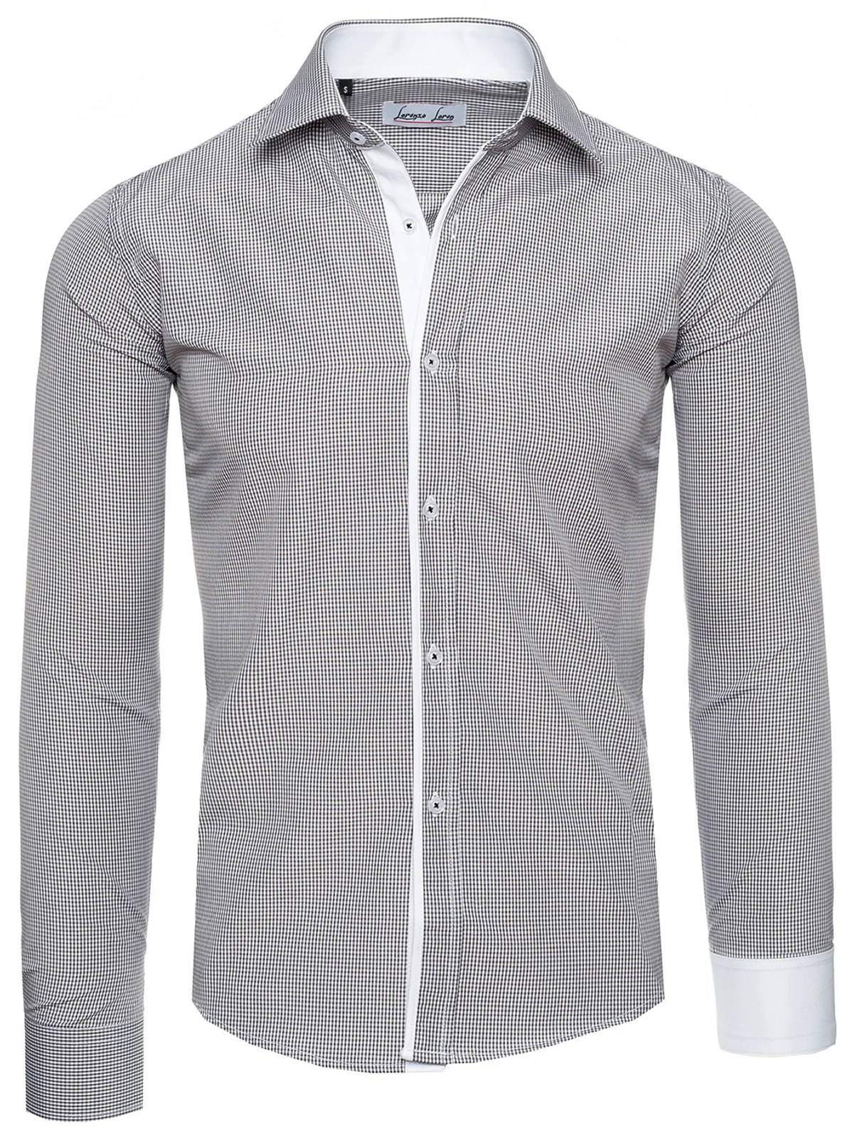 Lorenzo Loren Herren Kariertes Hemd Slim Fit LL-203 - Image 10