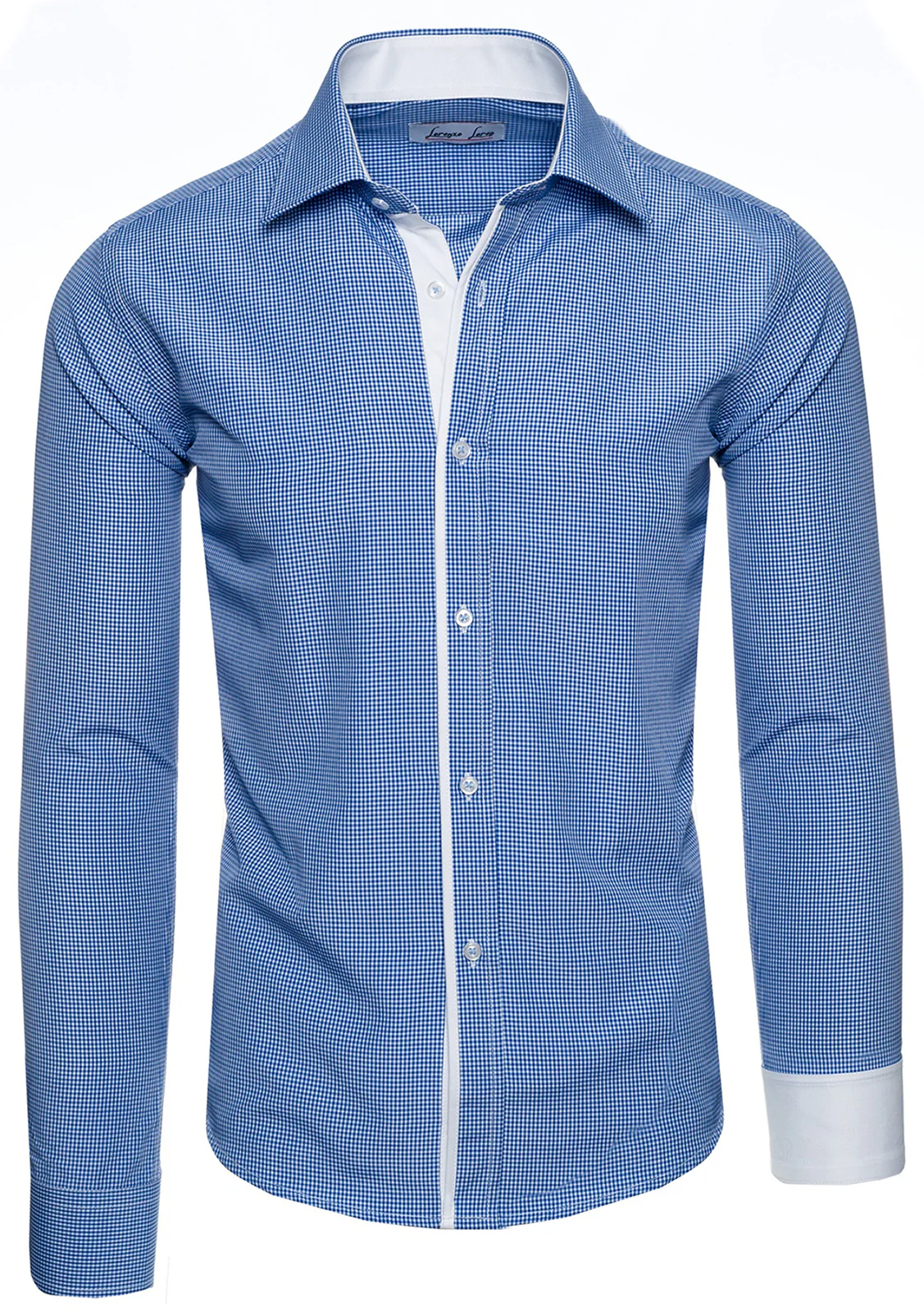 Lorenzo Loren Herren Kariertes Hemd Slim Fit LL-203 - Image 12
