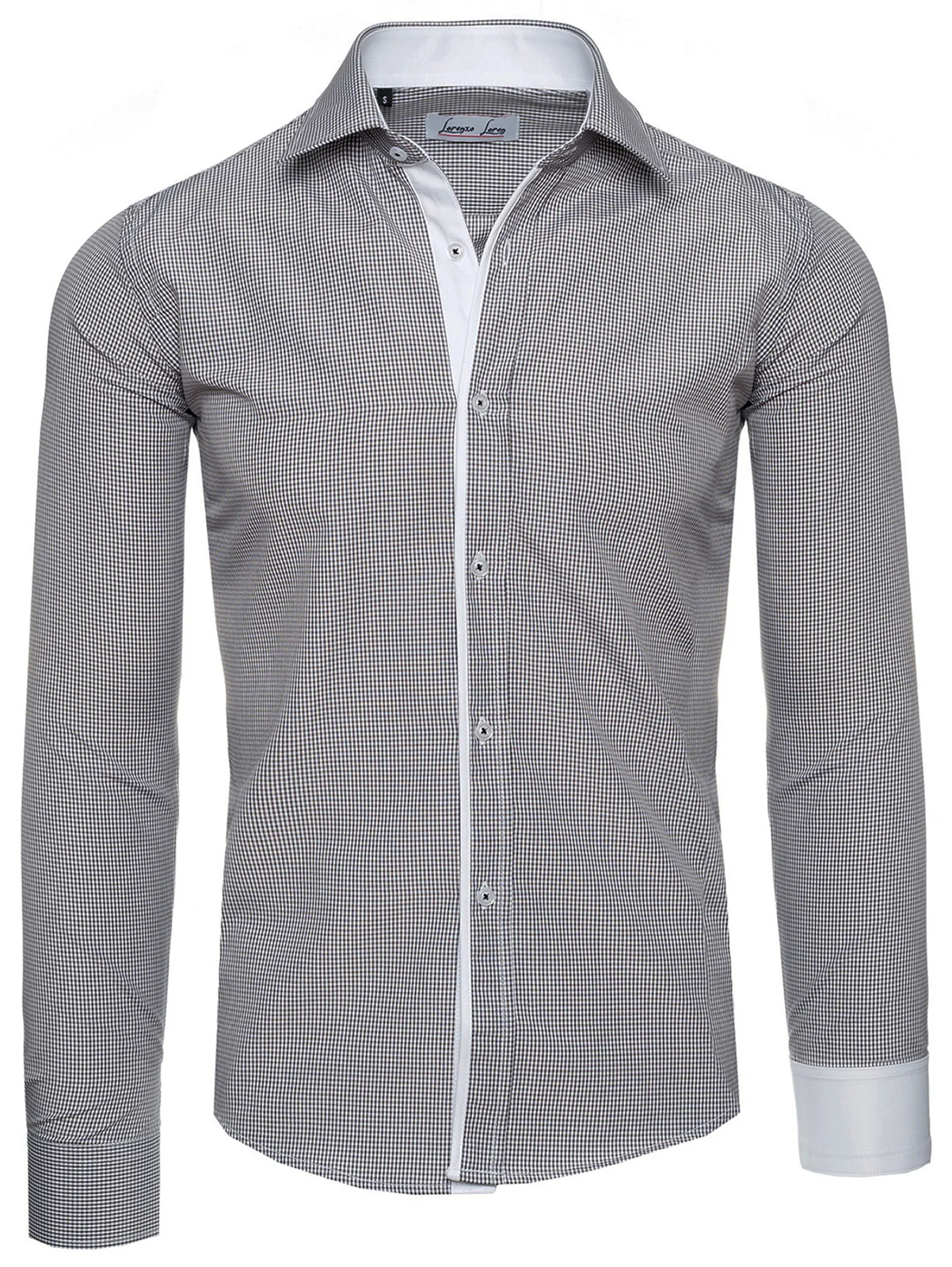 Lorenzo Loren Herren Kariertes Hemd Slim Fit LL-203 - Image 14