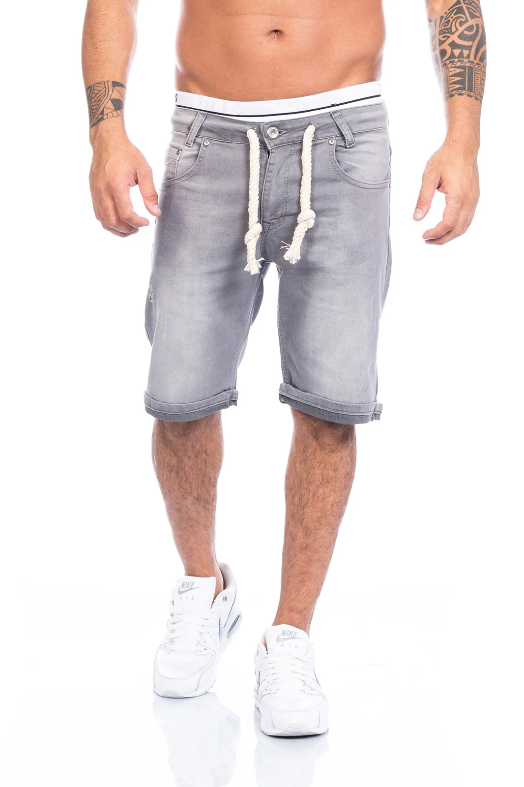Lorenzo Loren Herren Shorts Sweat Shorts Grau LL-01
