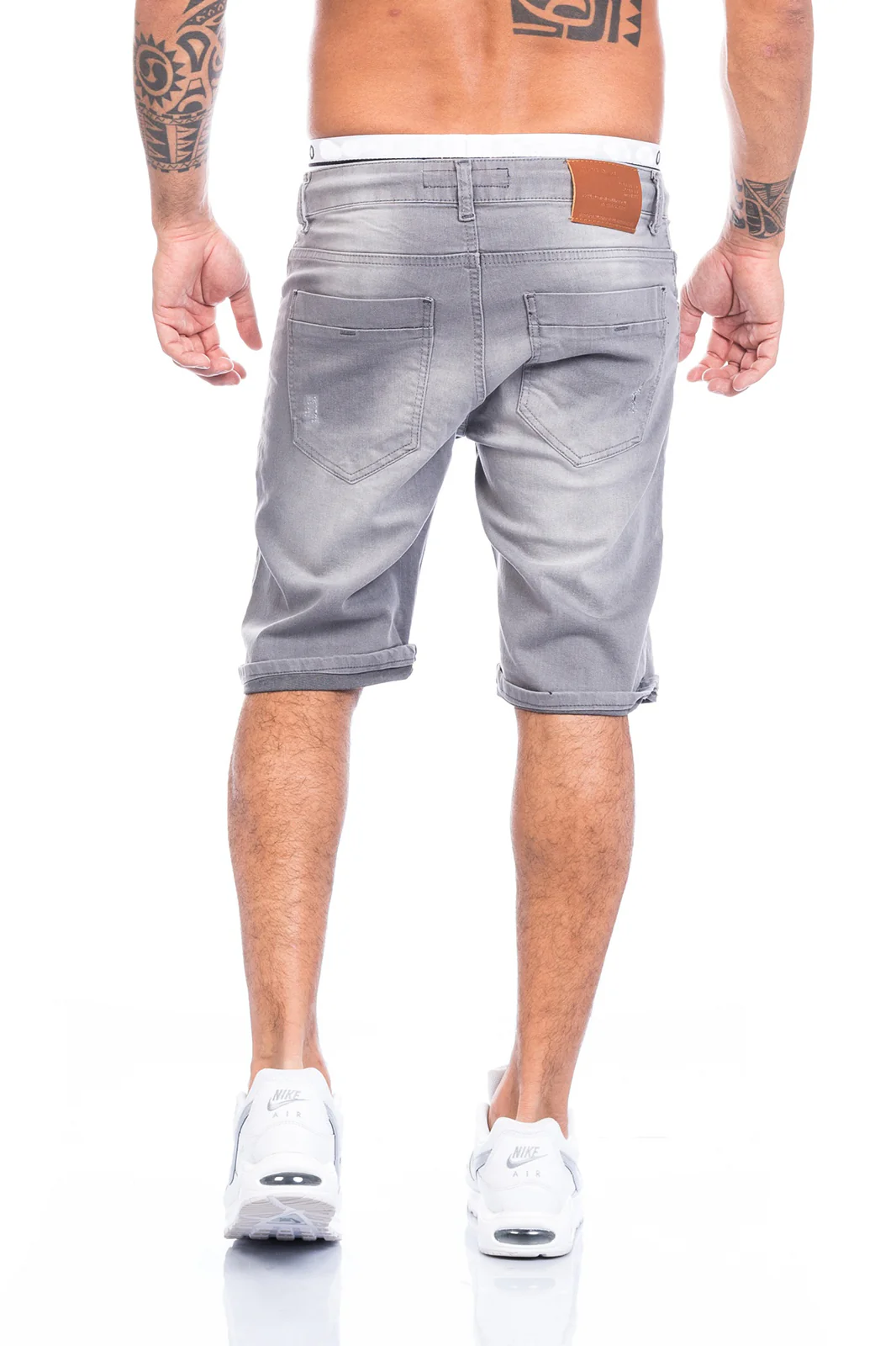 Lorenzo Loren Herren Shorts Sweat Shorts Grau LL-01 - Image 3