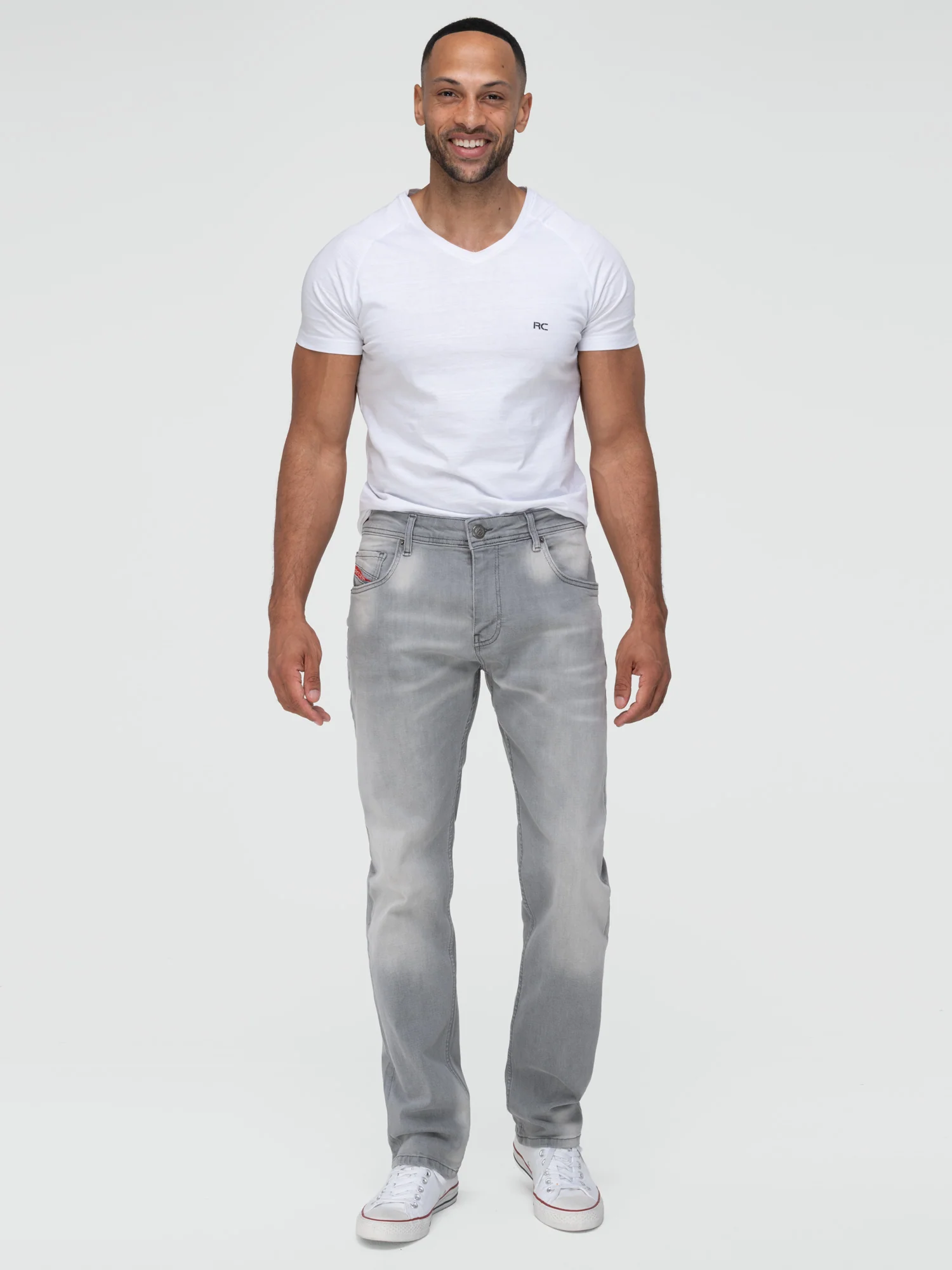 Lorenzo Loren Herren Jeans Regular Fit Grau LL-4019 - Image 4