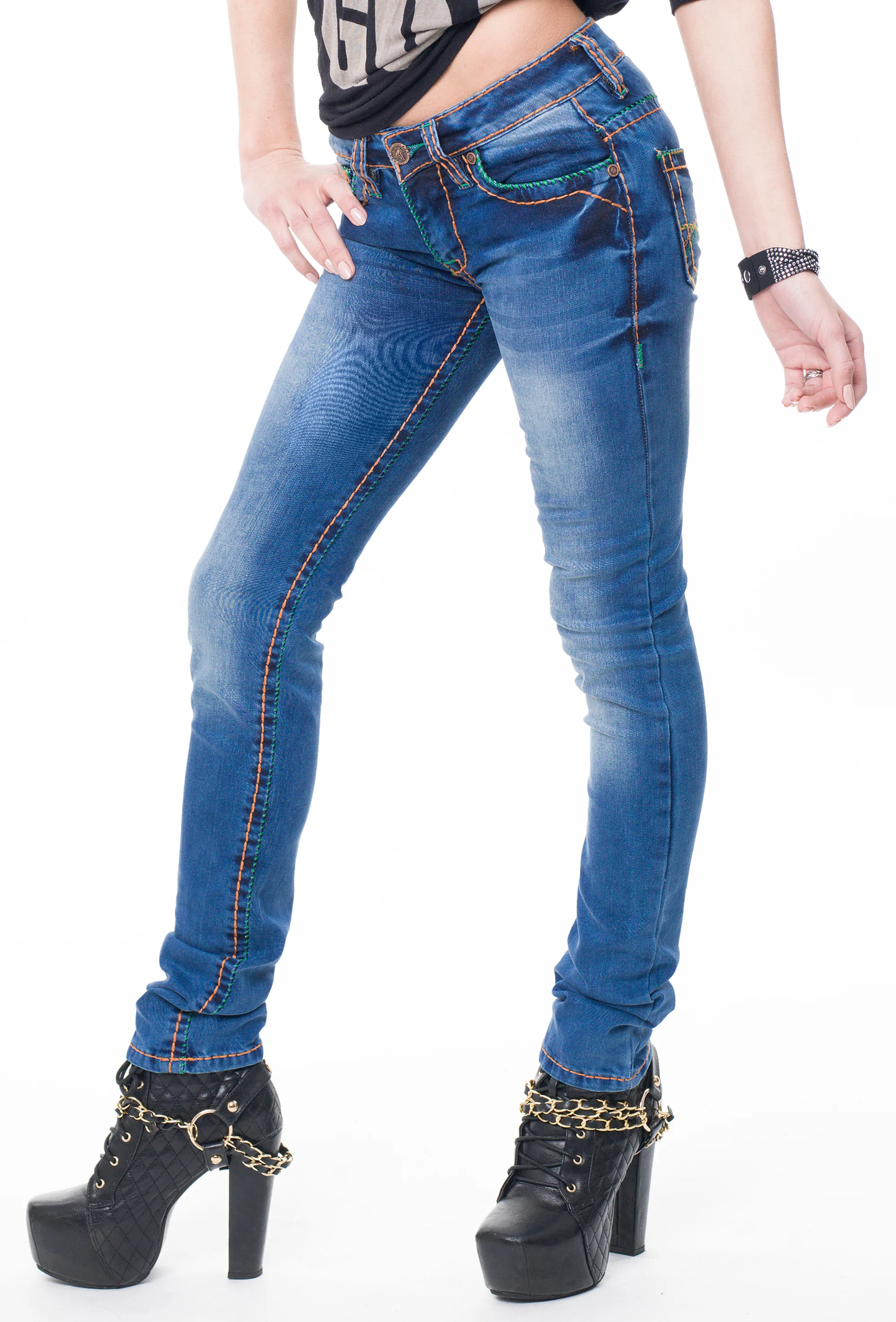 Rock Creek Damen Jeans Regular Fit Blau RC-2072 - Image 3