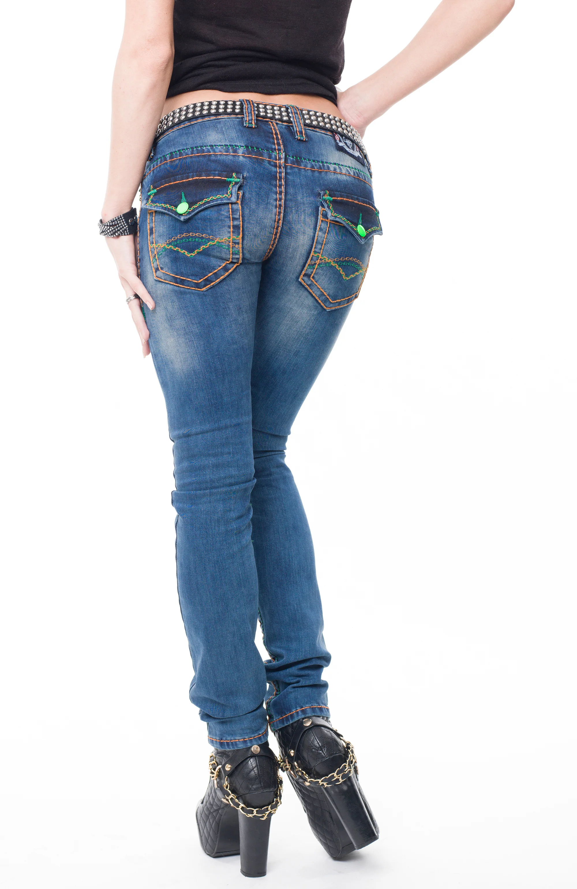 Rock Creek Damen Jeans Regular Fit Blau RC-2074 - Image 4