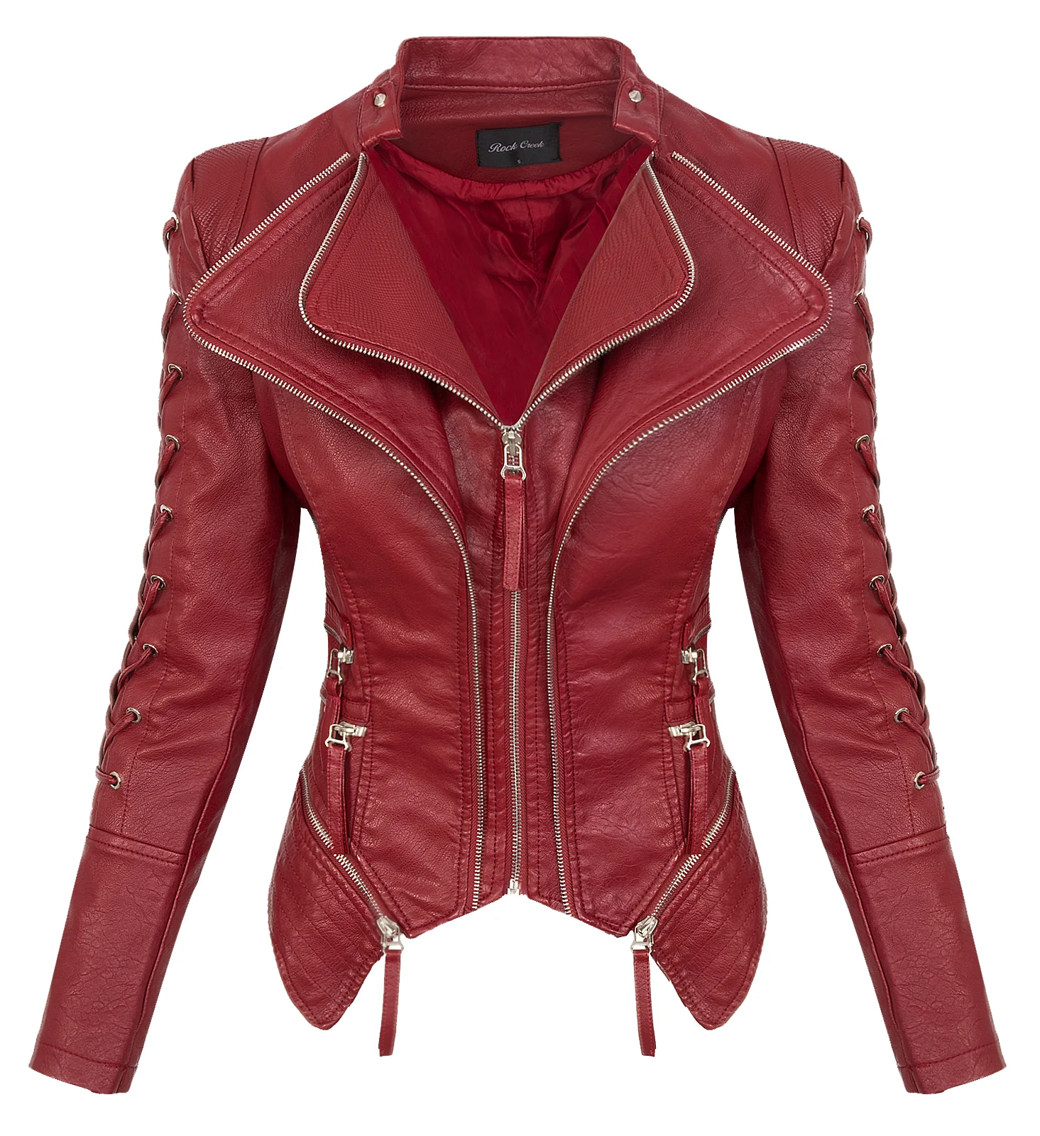 Rock Creek Damen Kunstlederjacke mit Wasserfallkragen D-365 - Image 10