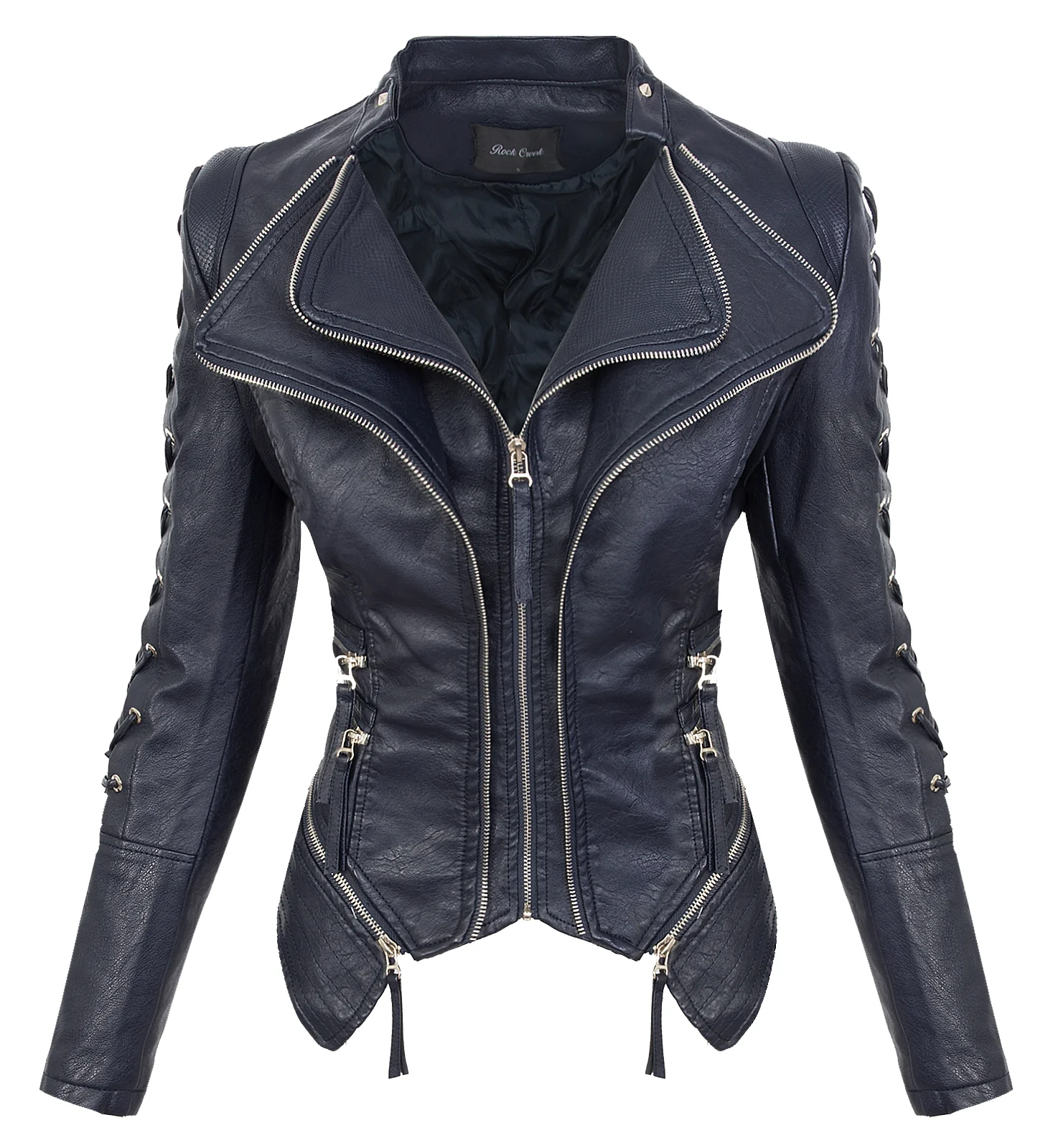 Rock Creek Damen Kunstlederjacke mit Wasserfallkragen D-365 - Image 5