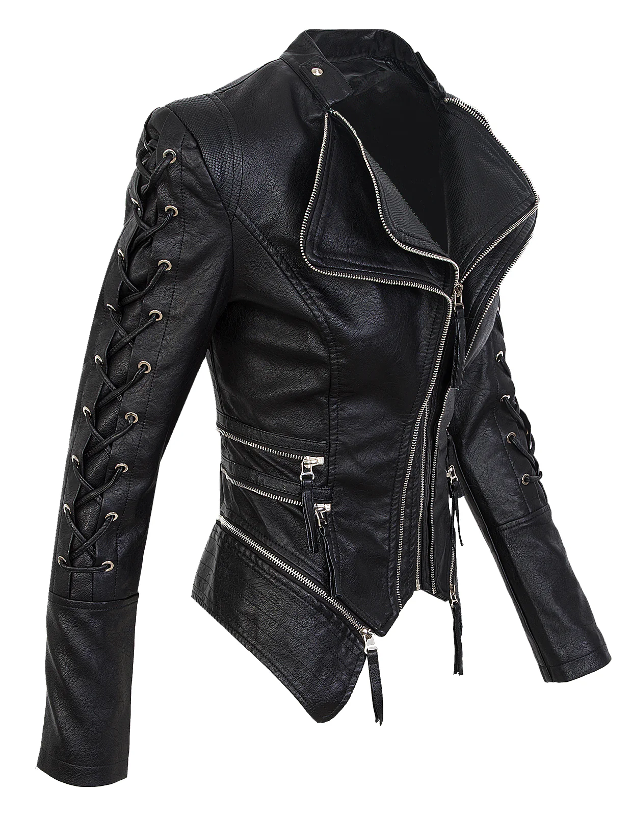 Rock Creek Damen Kunstlederjacke mit Wasserfallkragen D-365 - Image 8