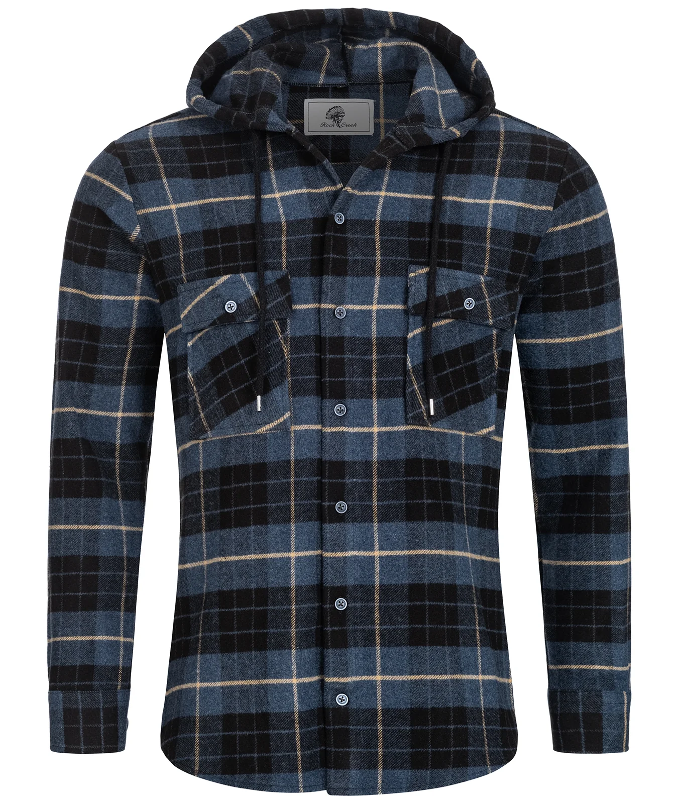 Rock Creek Herren Flanellhemd mit Kapuze H-255