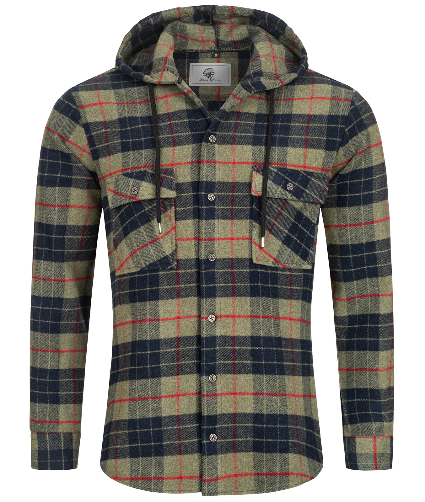 Rock Creek Herren Flanellhemd mit Kapuze H-255 - Image 10